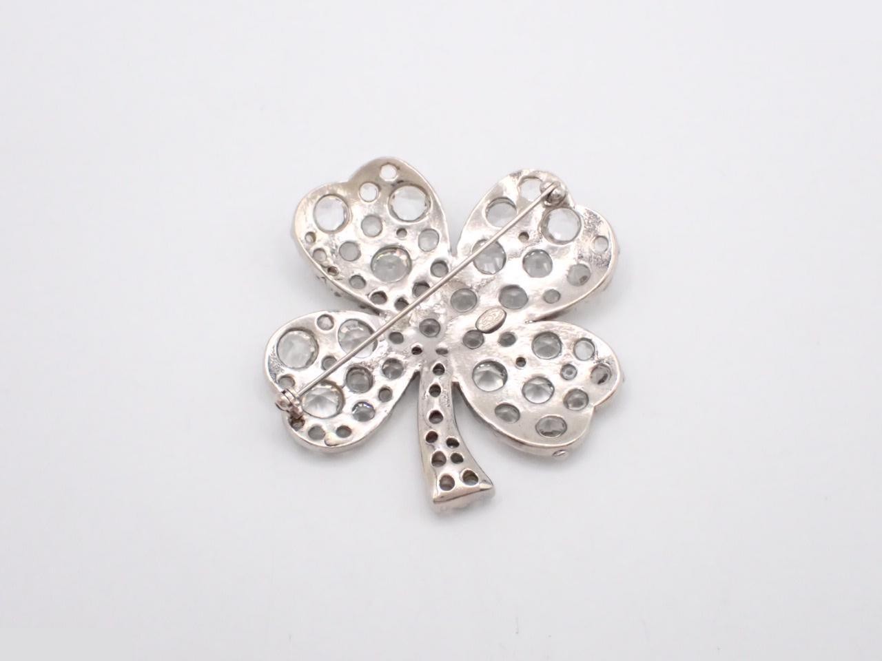 Coco Mark Brooch, Silver, Rhinestone — view 2