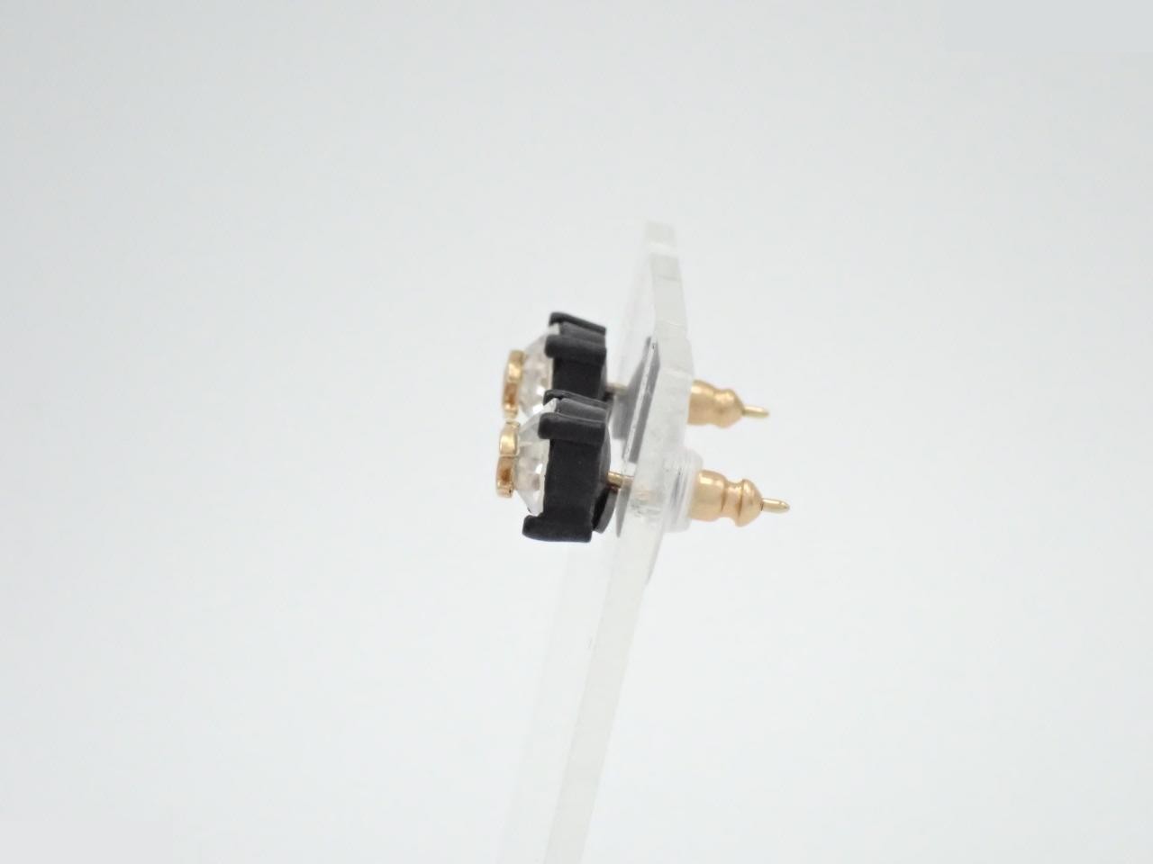 Rhinestone Coco Mark Earrings — view 3