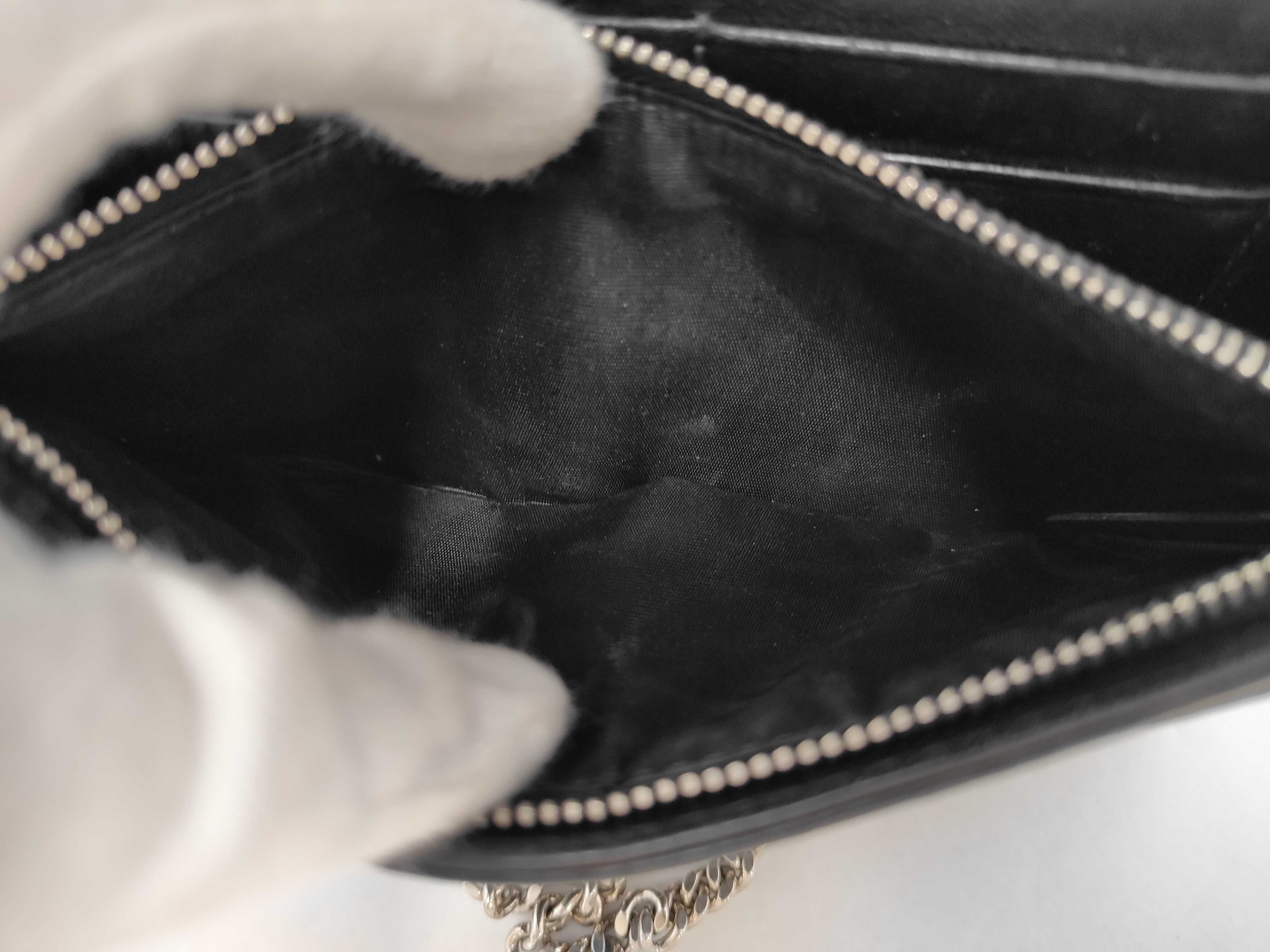 DIORAMA Leather Chain Shoulder Bag, Black — view 11