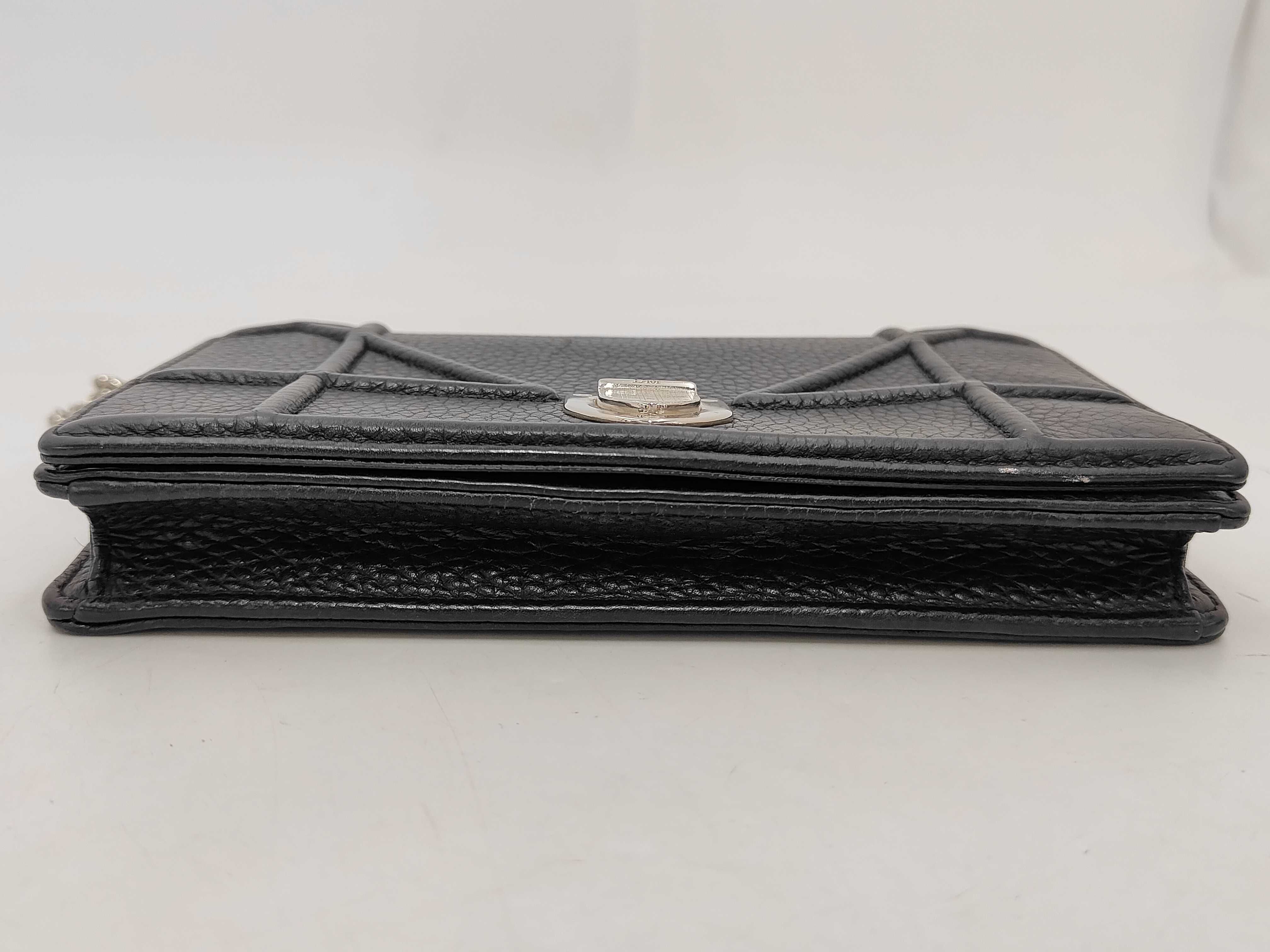 DIORAMA Leather Chain Shoulder Bag, Black — view 4