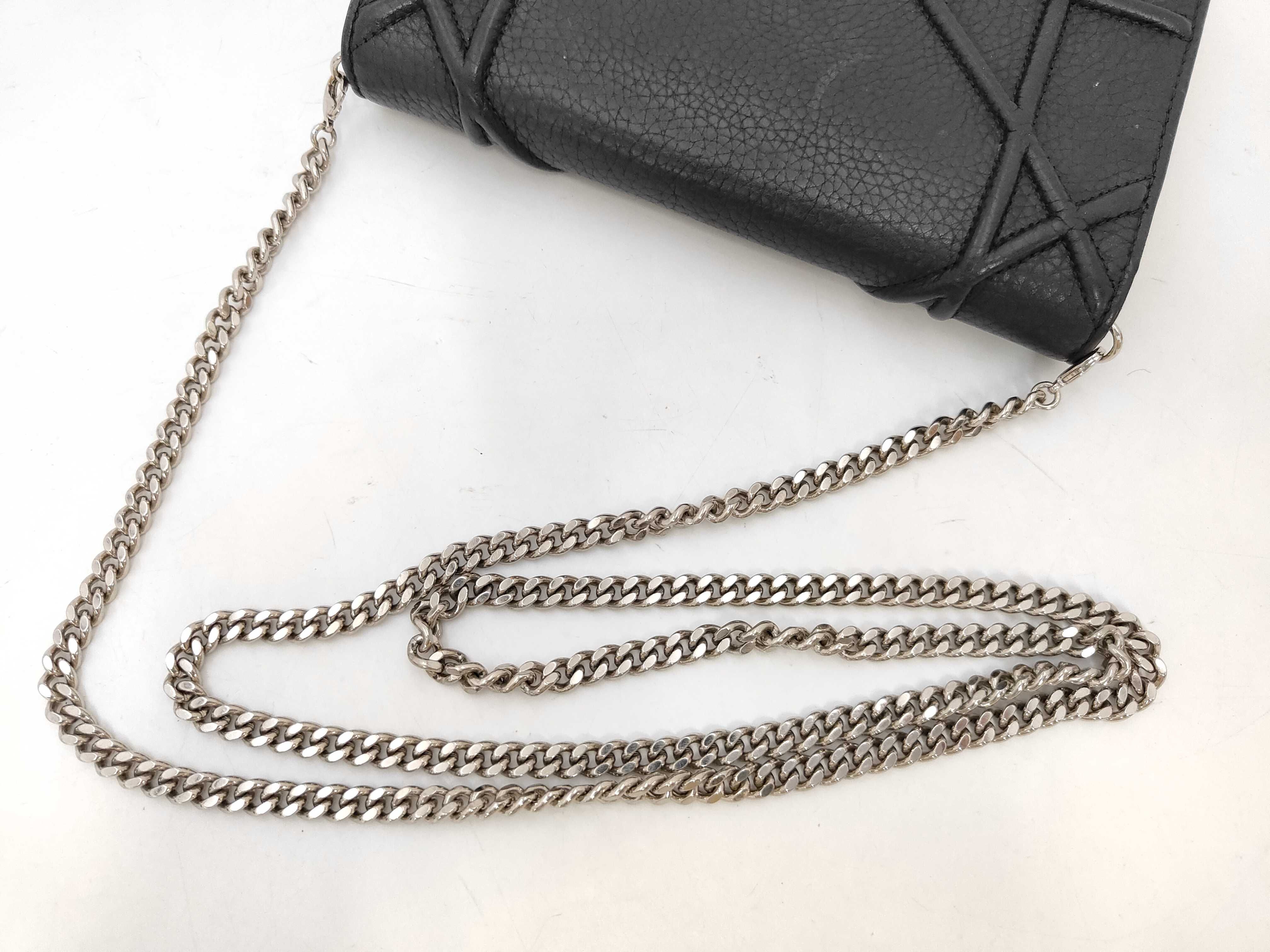 DIORAMA Leather Chain Shoulder Bag, Black — view 5