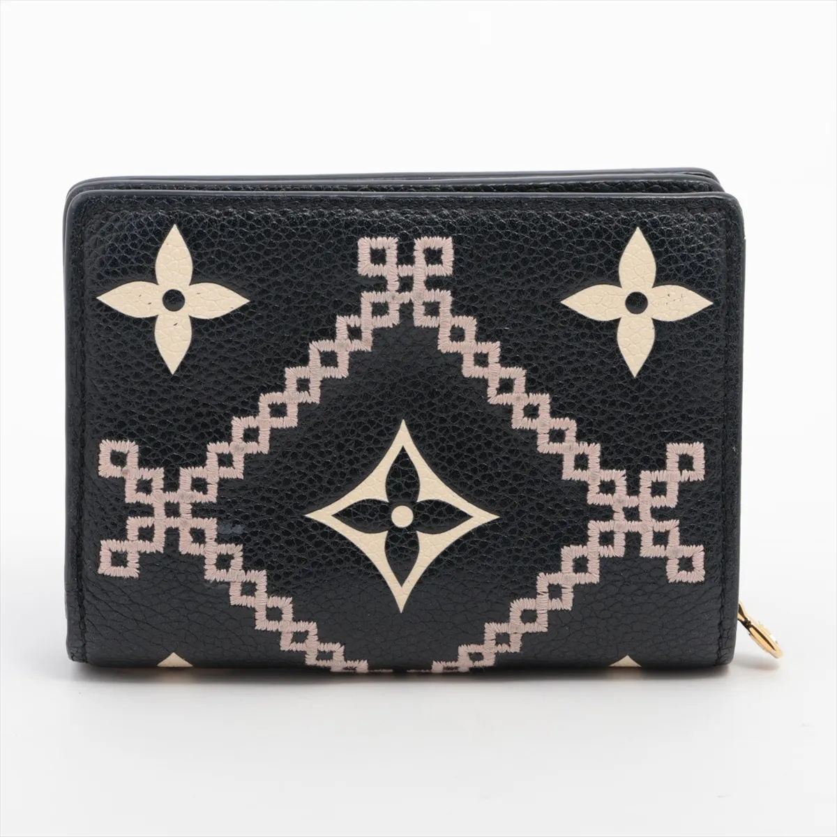 Monogram Empreinte Broderie Portefeuille Claire M81139 Black Compact Wallet (RFID detected) — view 2