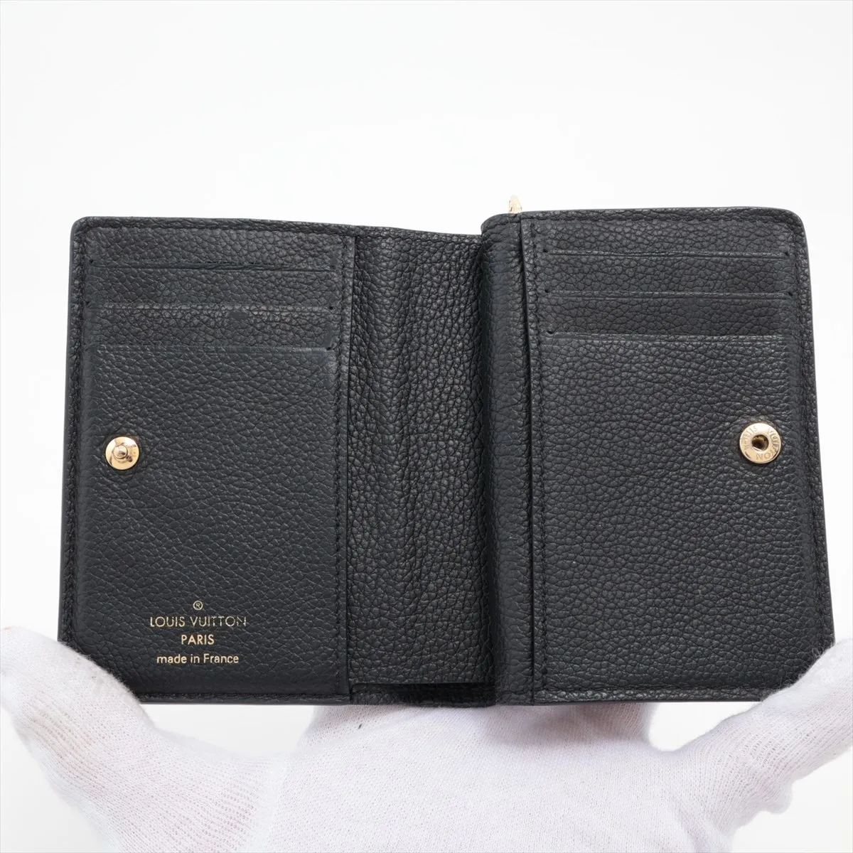 Monogram Empreinte Broderie Portefeuille Claire M81139 Black Compact Wallet (RFID detected) — view 3