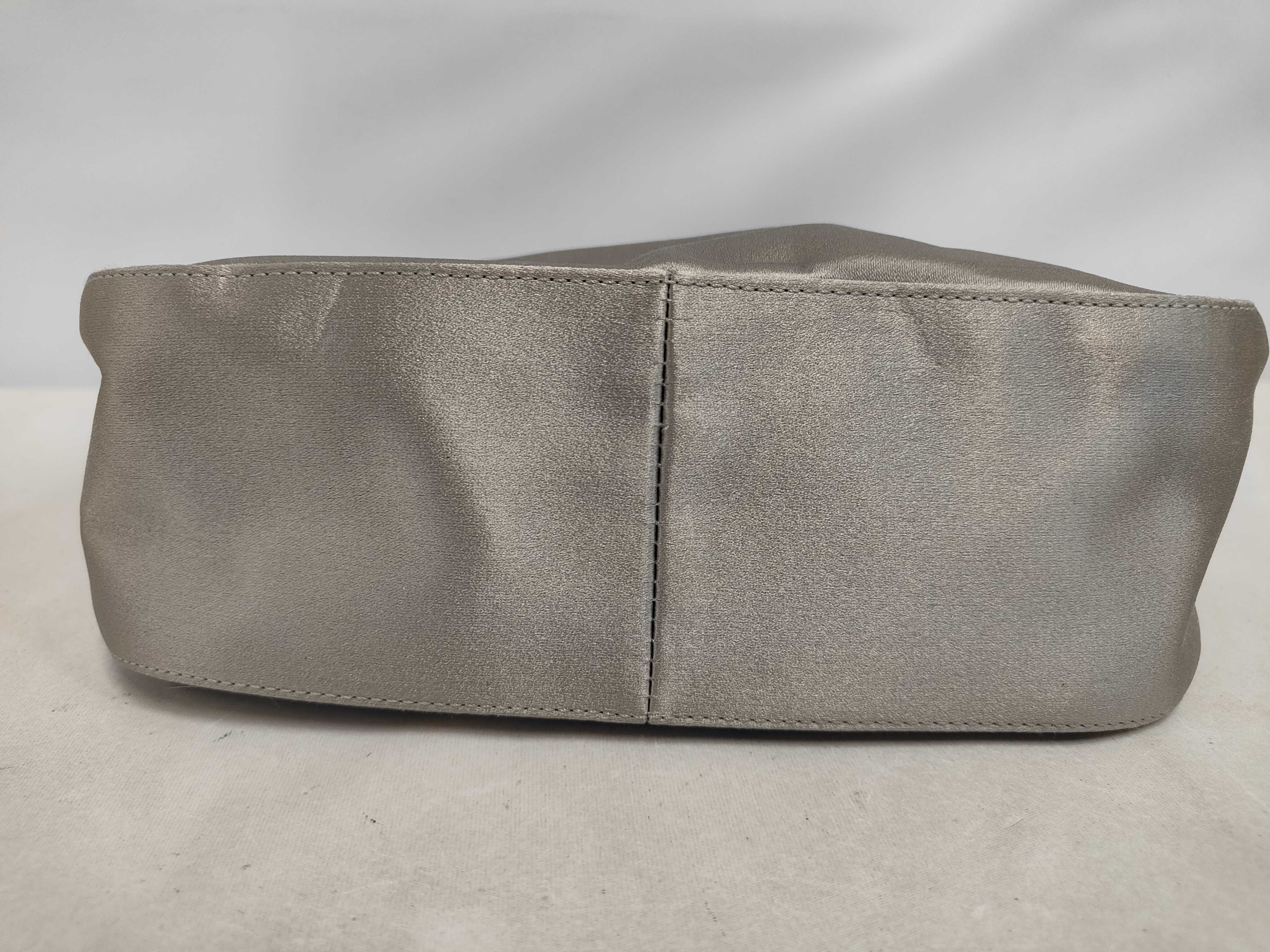 Satin Archive Triangle Logo Metallic Silver One-Shoulder Bag Handbag — view 4
