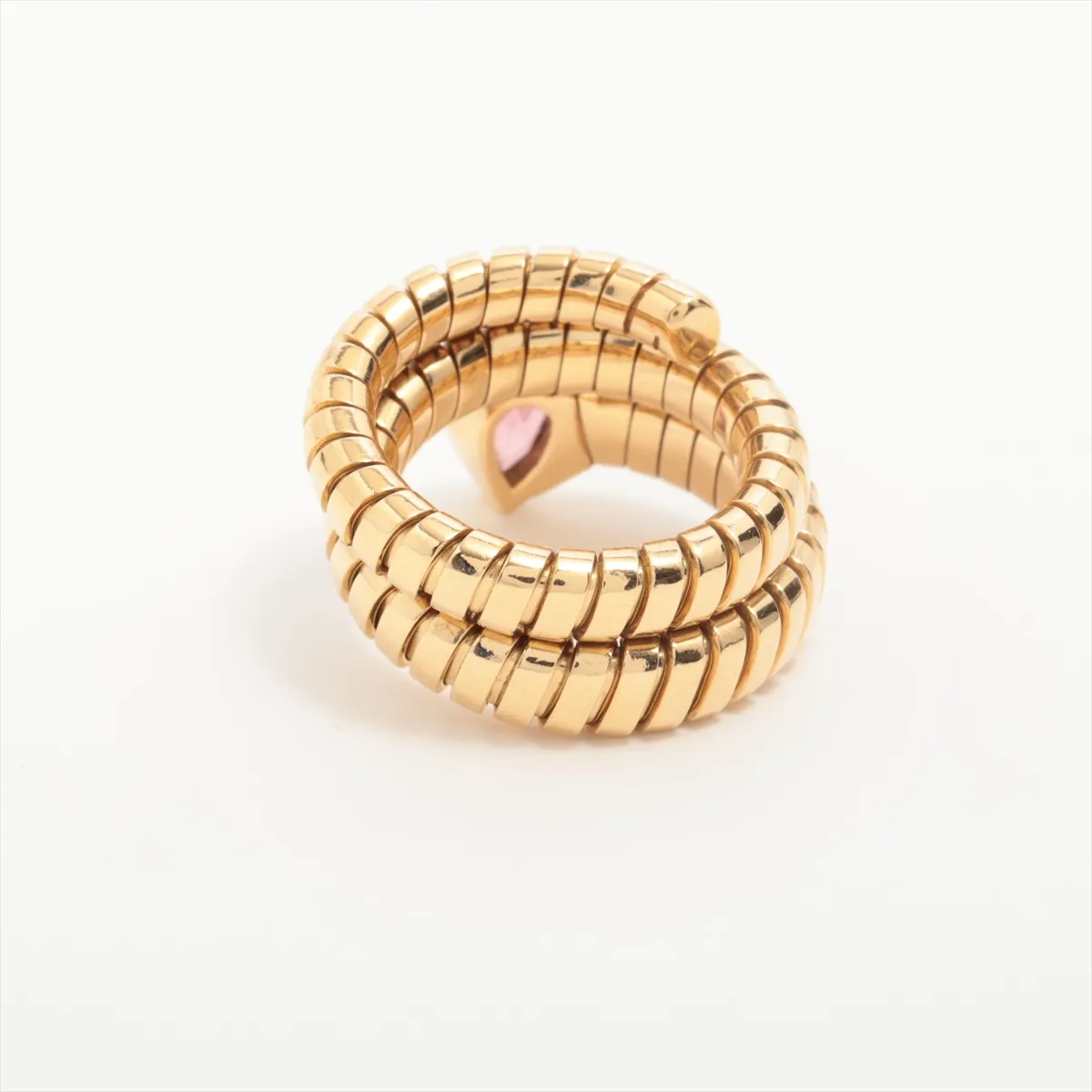 Tubogas Snake Pink Tourmaline Ring, 750 (Yellow Gold), 15.3g. — view 2
