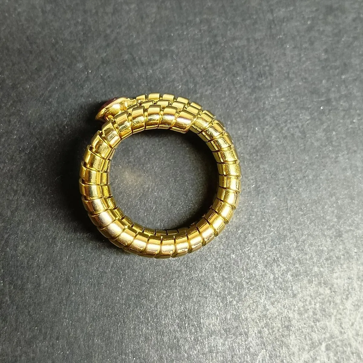 Tubogas Snake Pink Tourmaline Ring, 750 (Yellow Gold), 15.3g. — view 4
