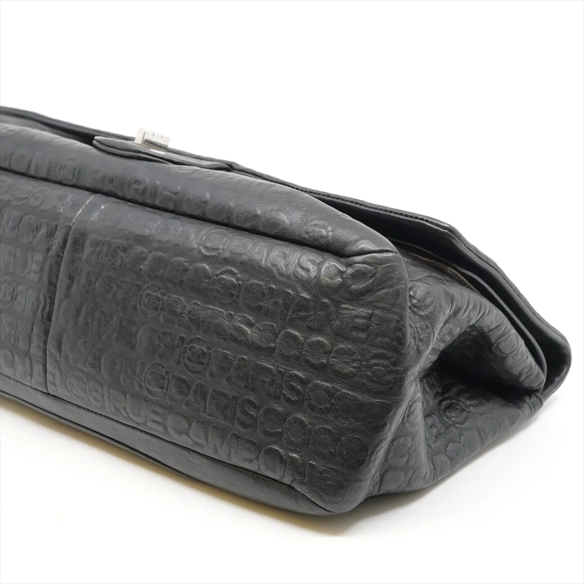Matelasse 2.55 Maxi Calfskin Double Flap Double Chain Bag Black Silver Hardware 12934754 Storage Bag Included — view 3