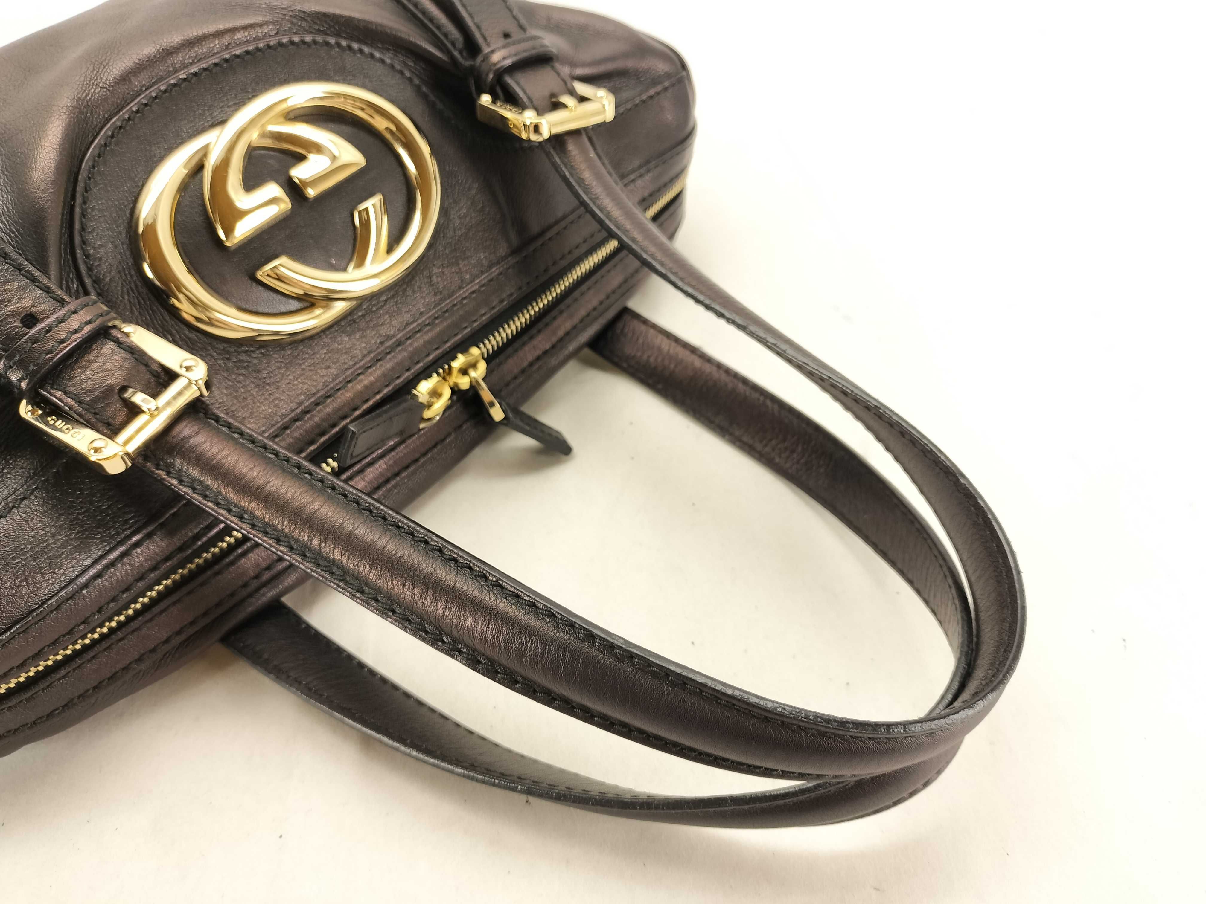 Interlocking G Leather Handbag Mini Boston Handbag — view 3