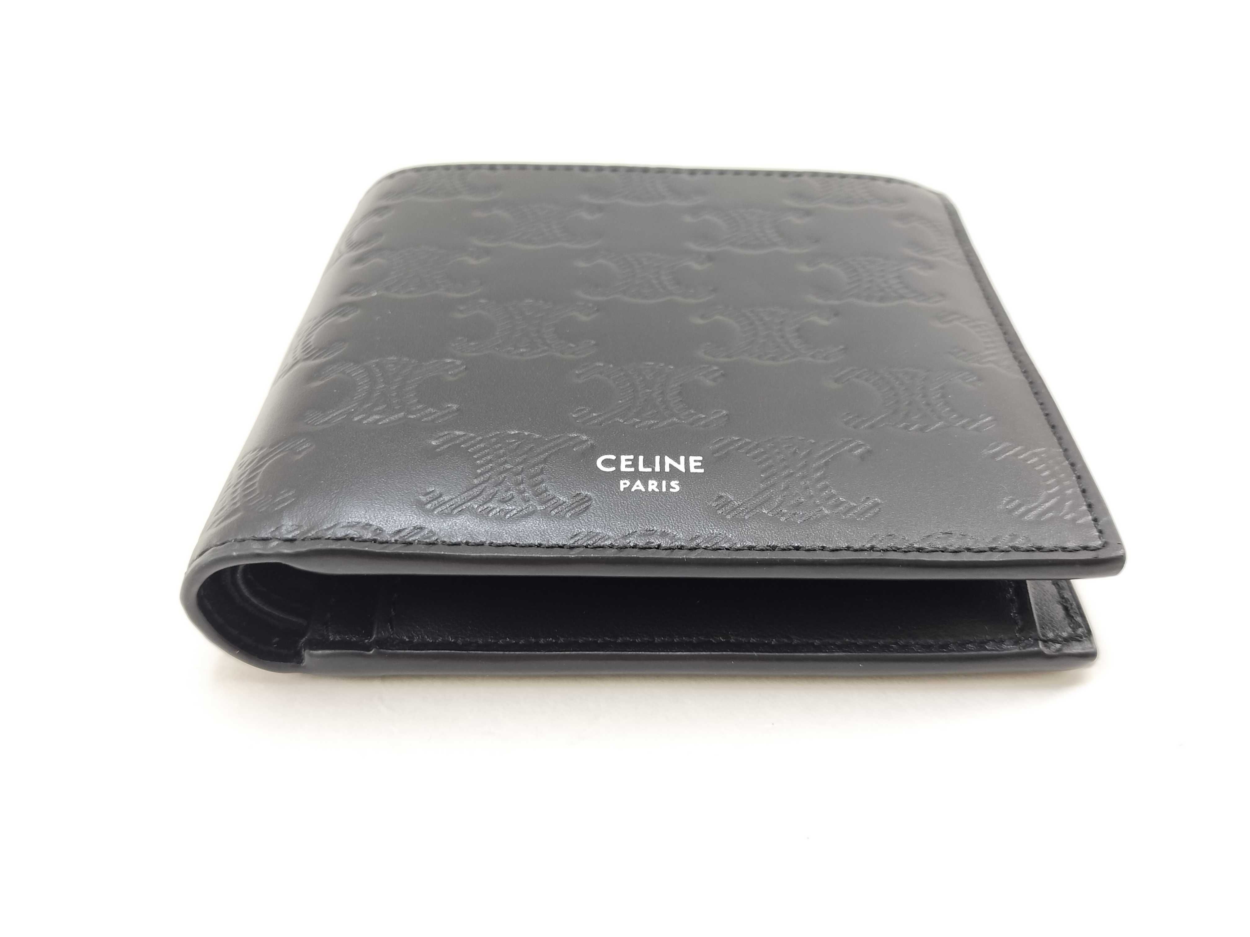 Triomphe Bifold Wallet, Black, 10C873FQB. Accessories: Box, dust bag, wallet. — view 3