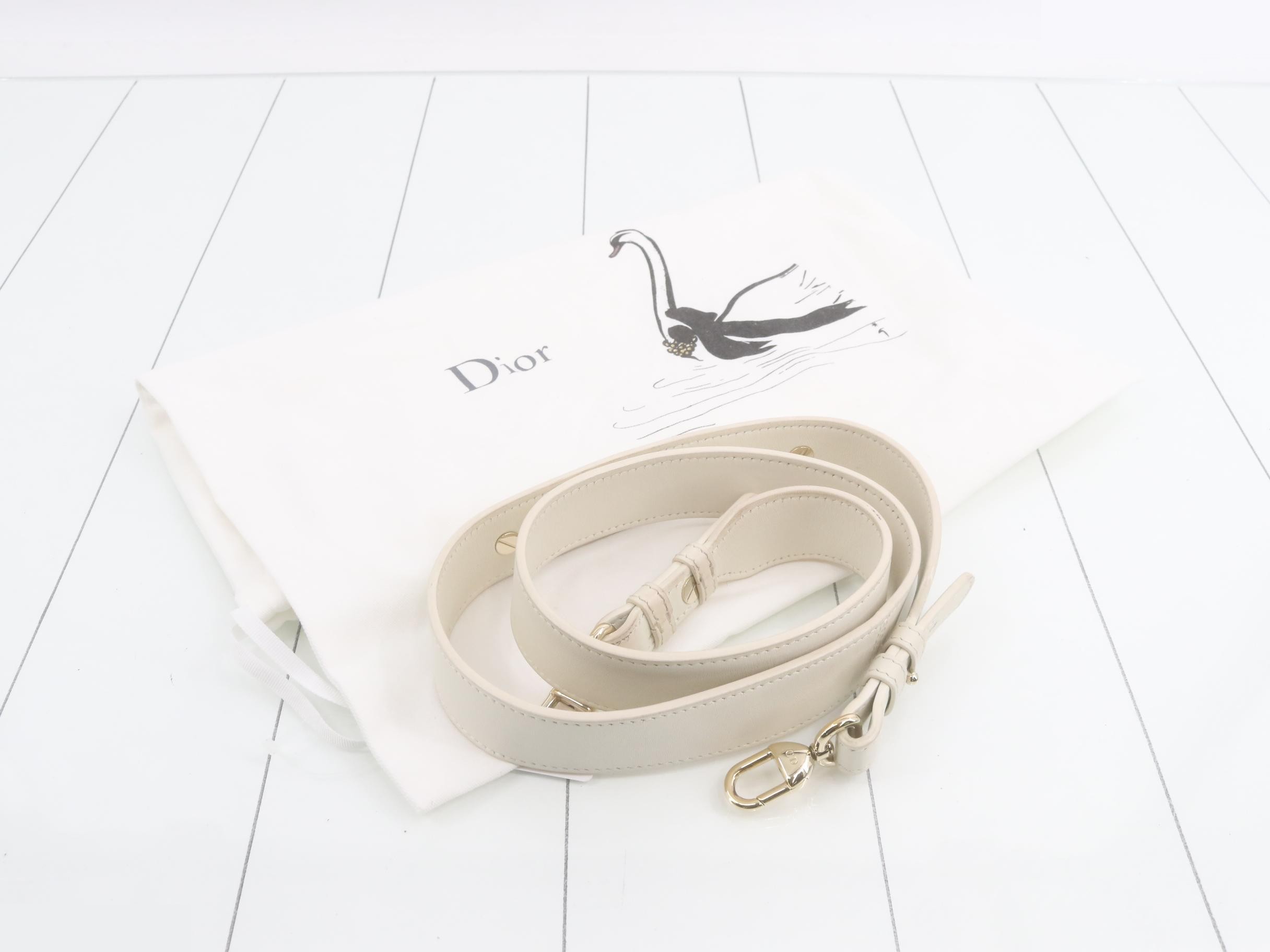 Lady Dior Small White Lambskin Bag/Handbag — view 7