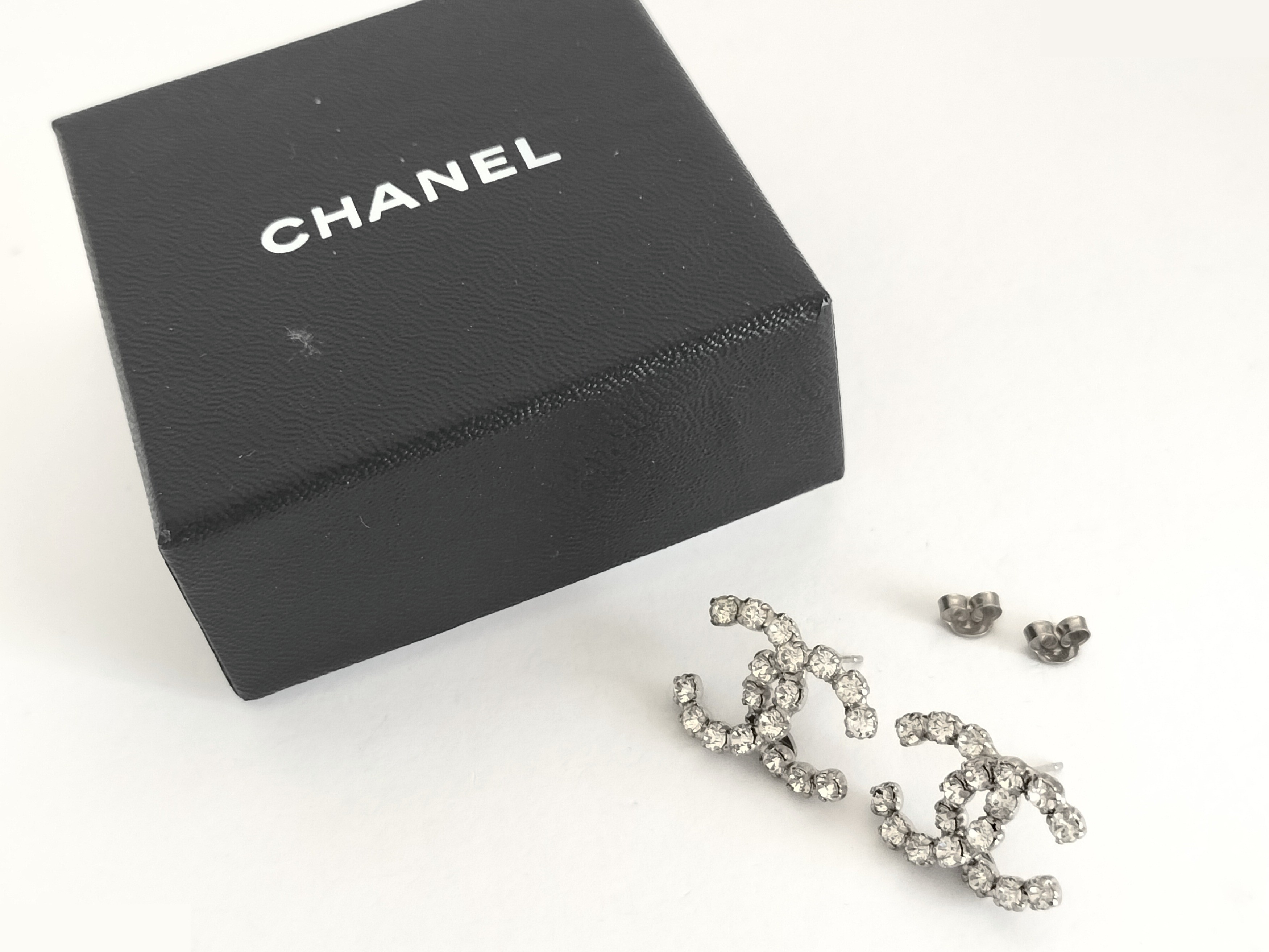 Coco Rhinestone Silver Earrings 00A — view 2