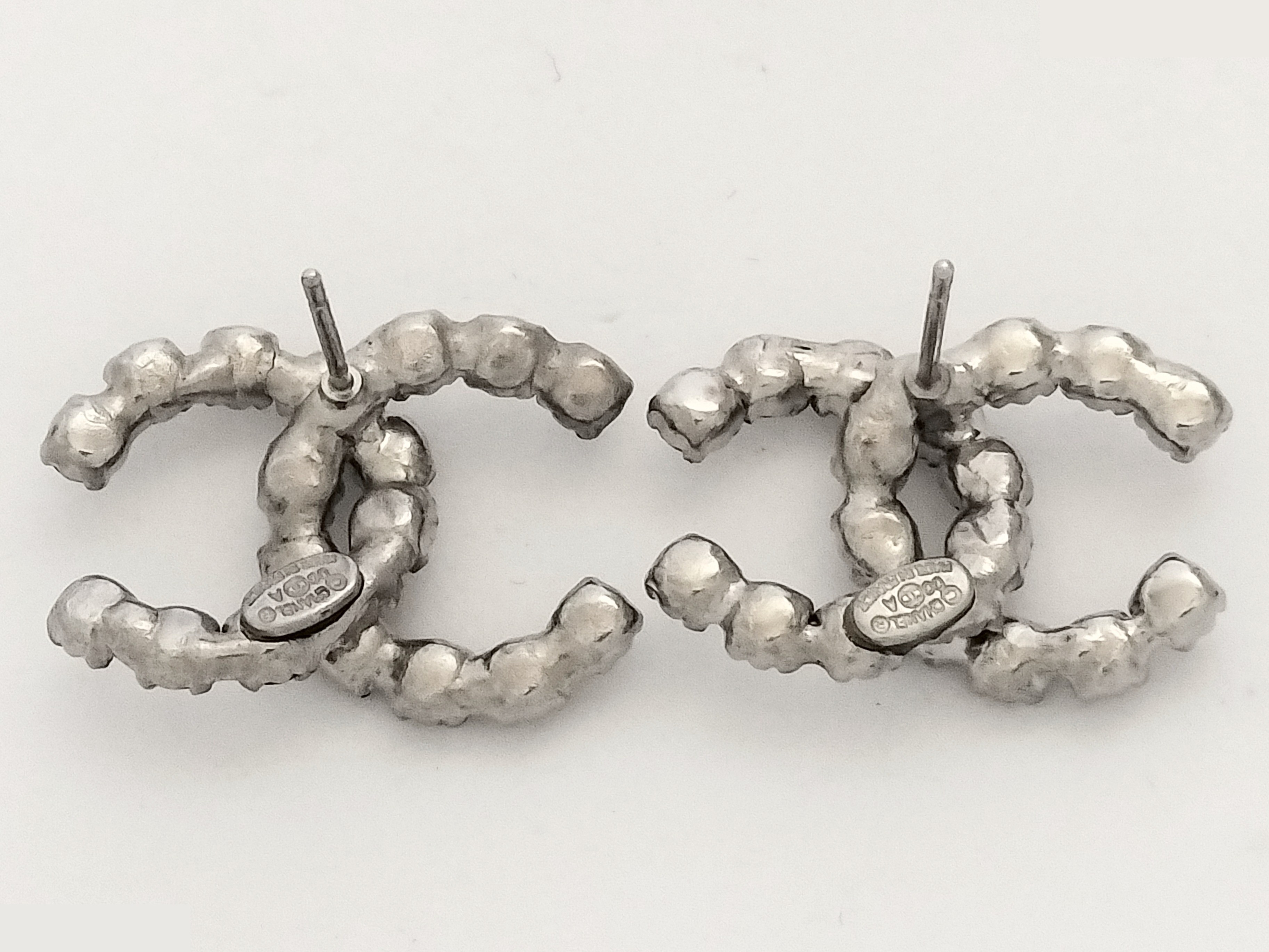 Coco Rhinestone Silver Earrings 00A — view 4