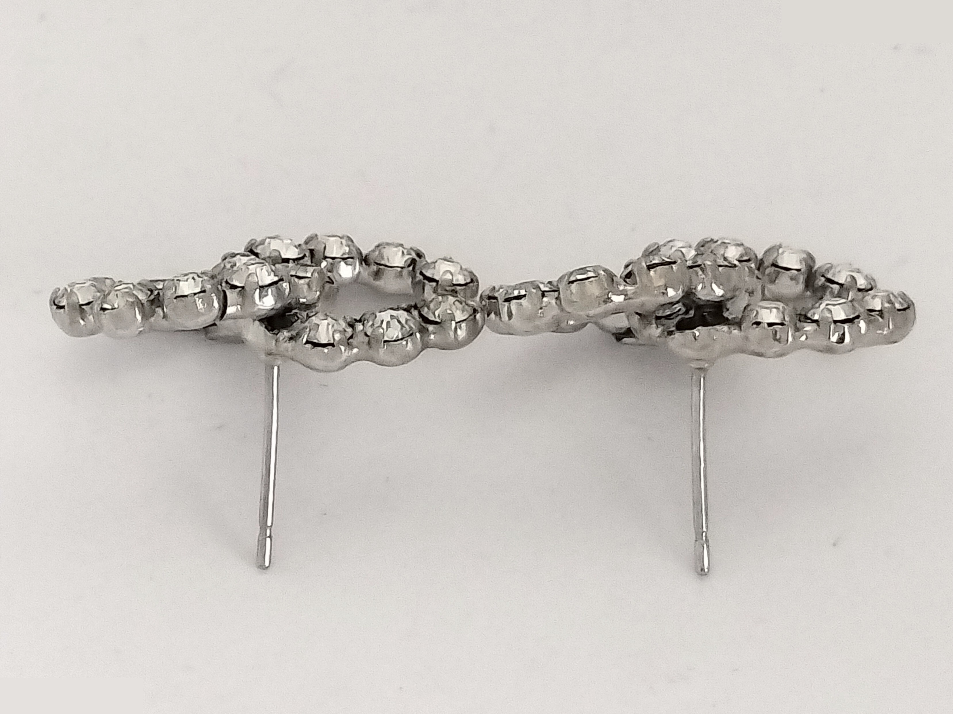 Coco Rhinestone Silver Earrings 00A — view 5