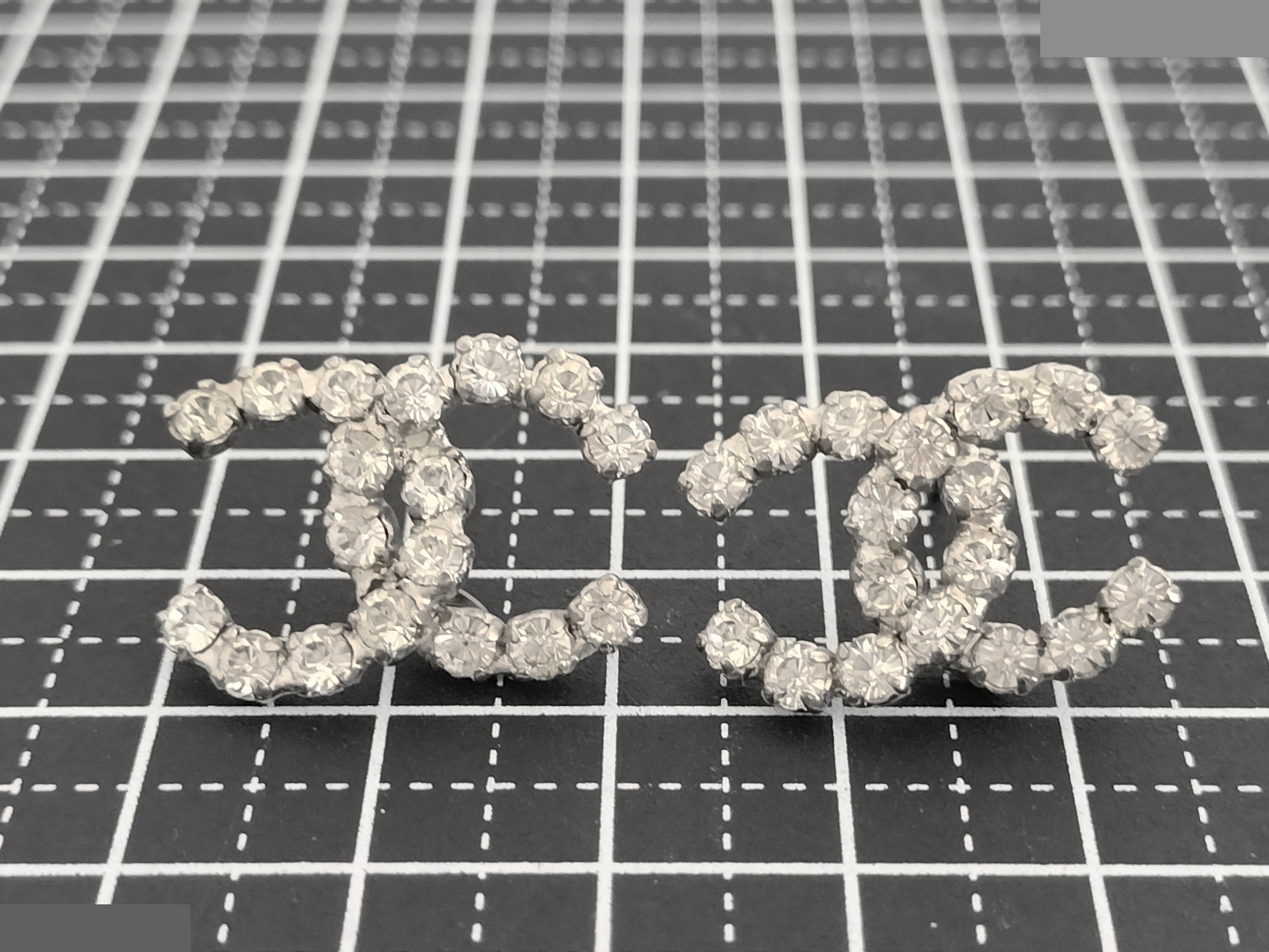 Coco Rhinestone Silver Earrings 00A — view 6