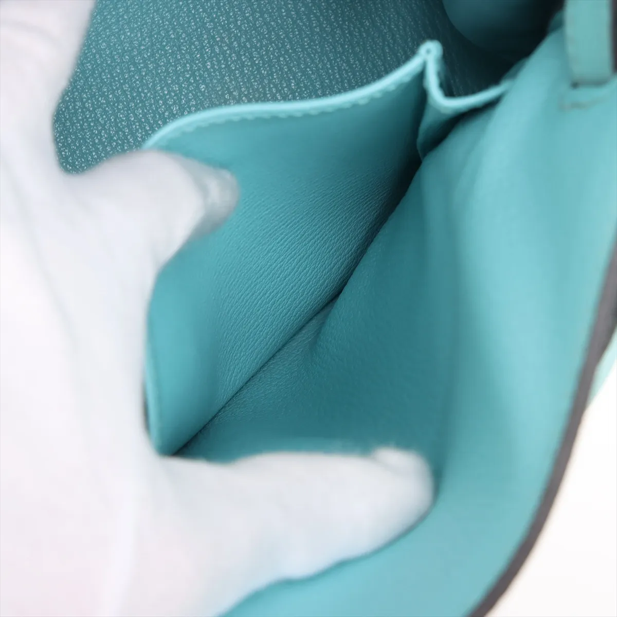 [Individually wrapped] Hermes Kelly 32 LeTourne Taurillon Clemence Blue Atoll Gold hardware T:2015 — view 11