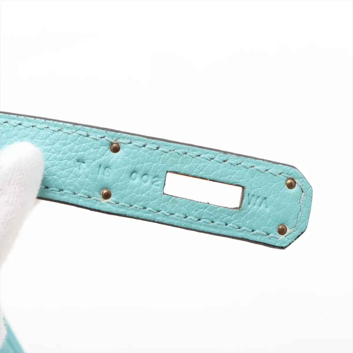 [Individually wrapped] Hermes Kelly 32 LeTourne Taurillon Clemence Blue Atoll Gold hardware T:2015 — view 13