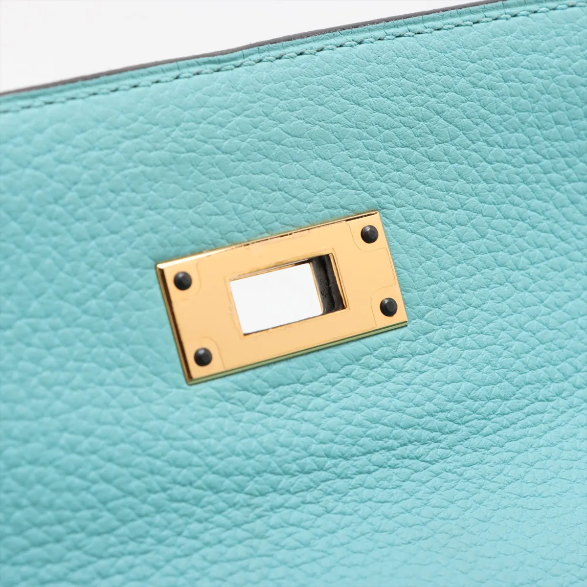 [Individually wrapped] Hermes Kelly 32 LeTourne Taurillon Clemence Blue Atoll Gold hardware T:2015 — view 15
