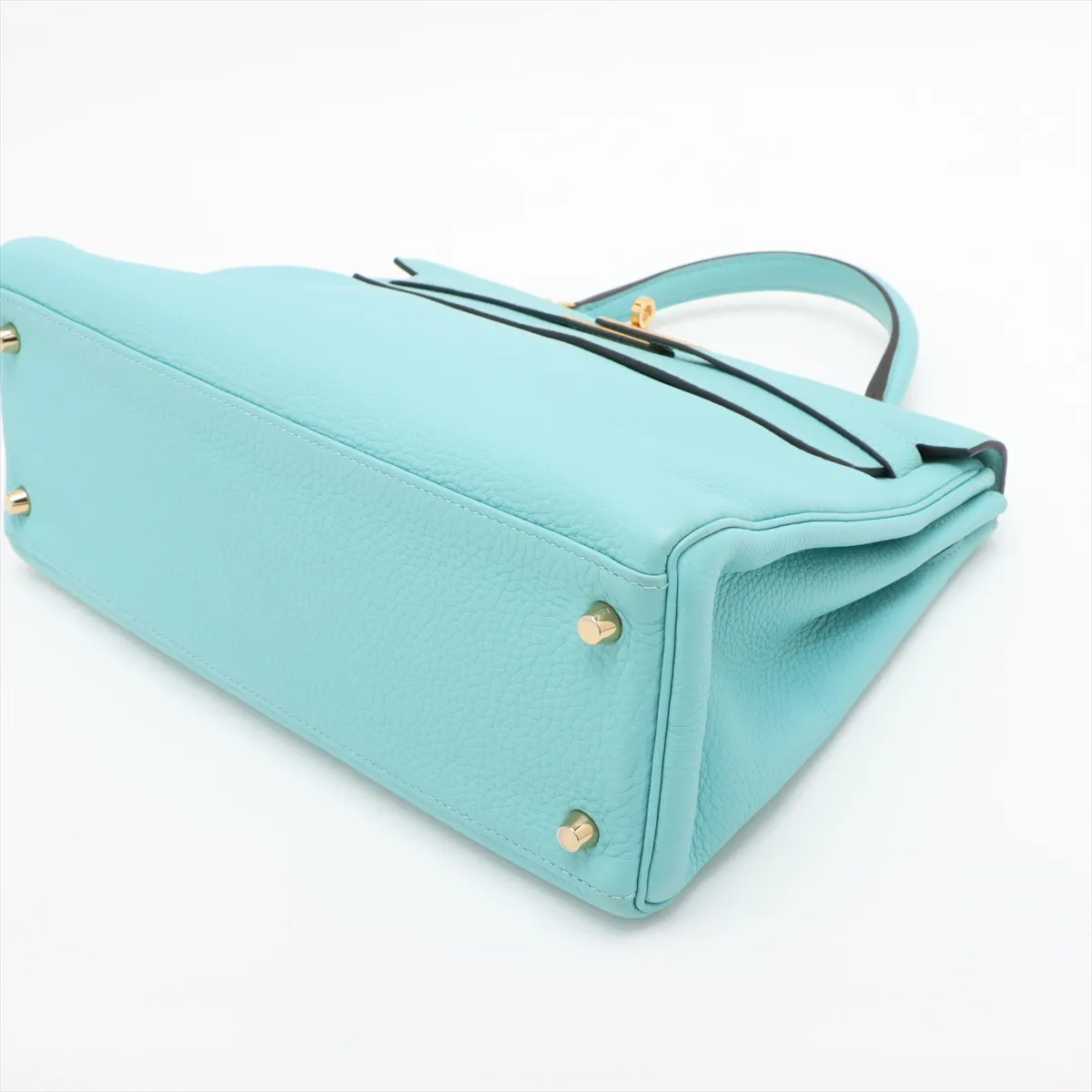 [Individually wrapped] Hermes Kelly 32 LeTourne Taurillon Clemence Blue Atoll Gold hardware T:2015 — view 3