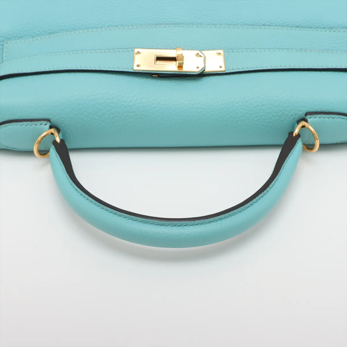 [Individually wrapped] Hermes Kelly 32 LeTourne Taurillon Clemence Blue Atoll Gold hardware T:2015 — view 5