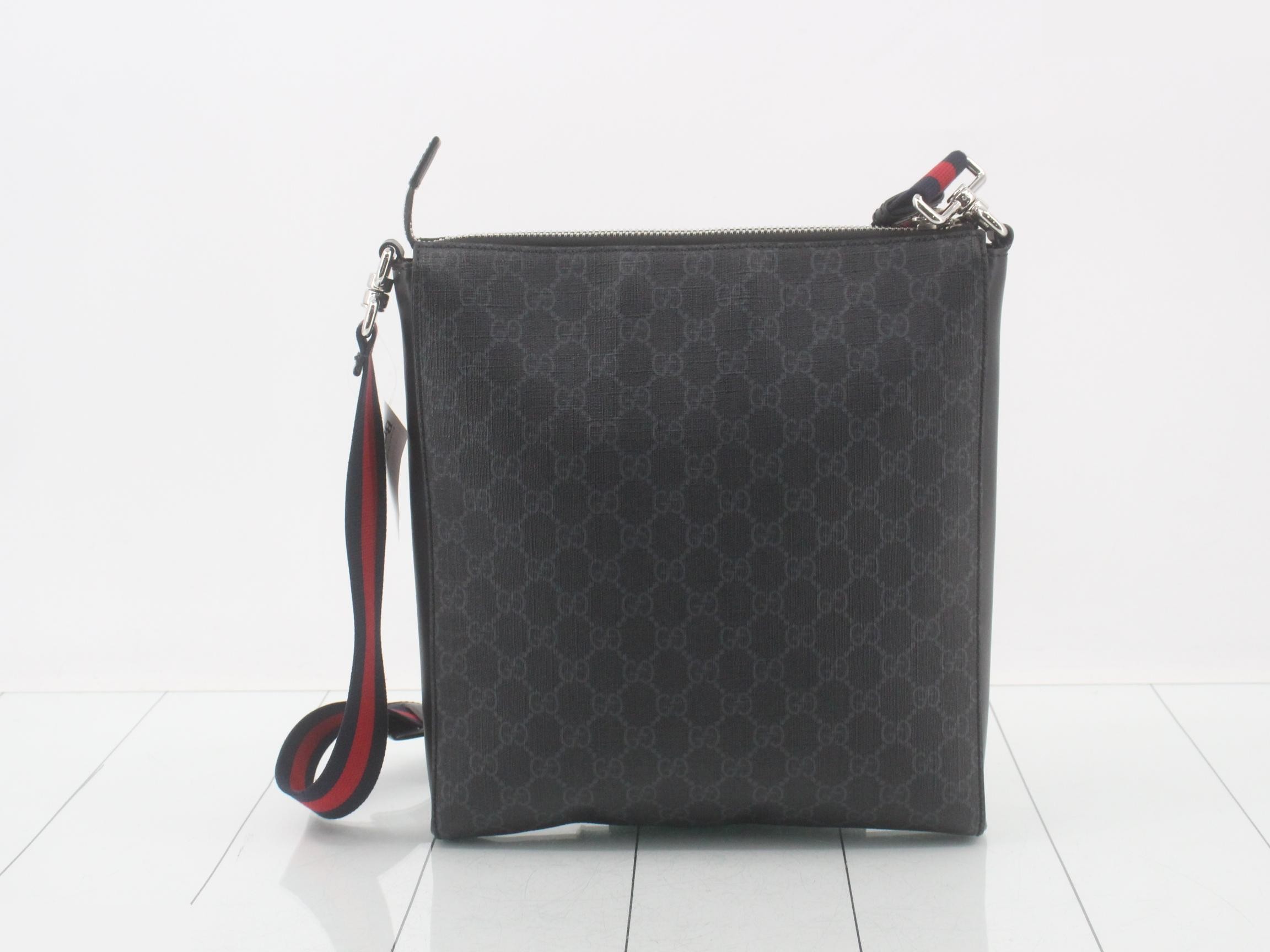 474137 GG Supreme Shoulder Bag, Front Pocket, Sherry, Black — view 2