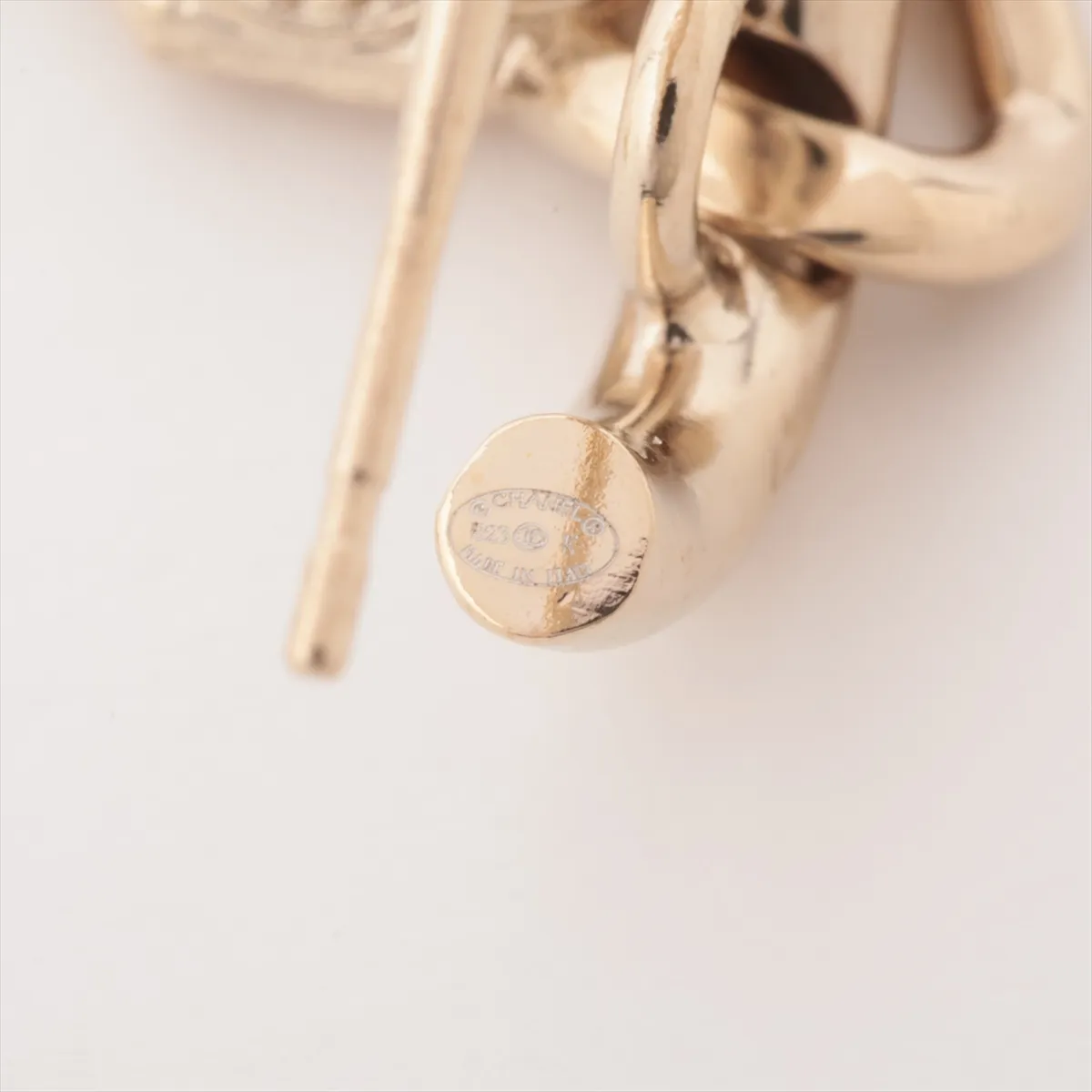 Coco Mark B23K Earrings (Pair) GP x Rhinestone Gold - — view 5