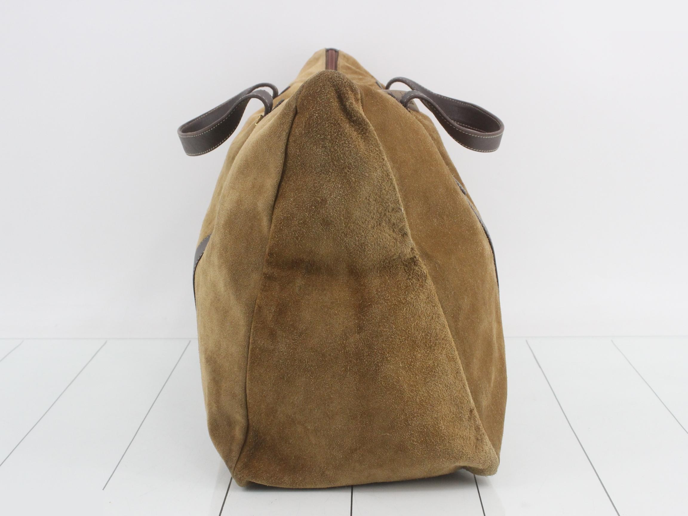 Boston bag, suede leather, khaki brown — view 4