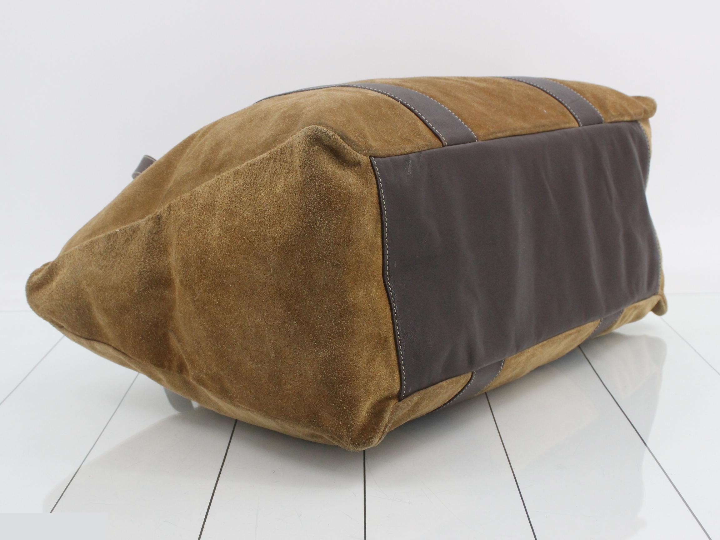 Boston bag, suede leather, khaki brown — view 5