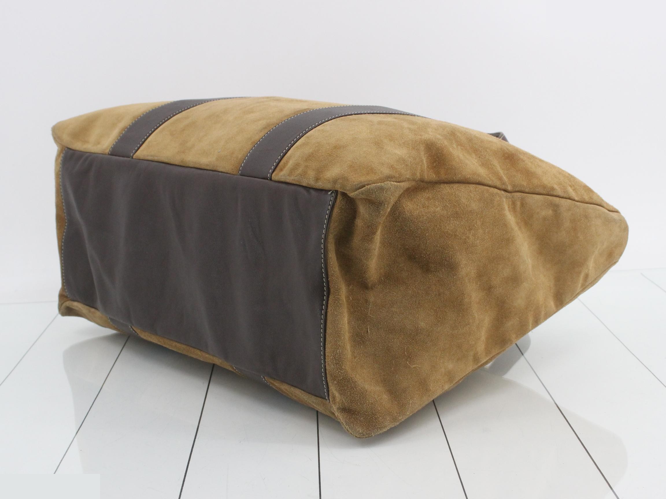 Boston bag, suede leather, khaki brown — view 6