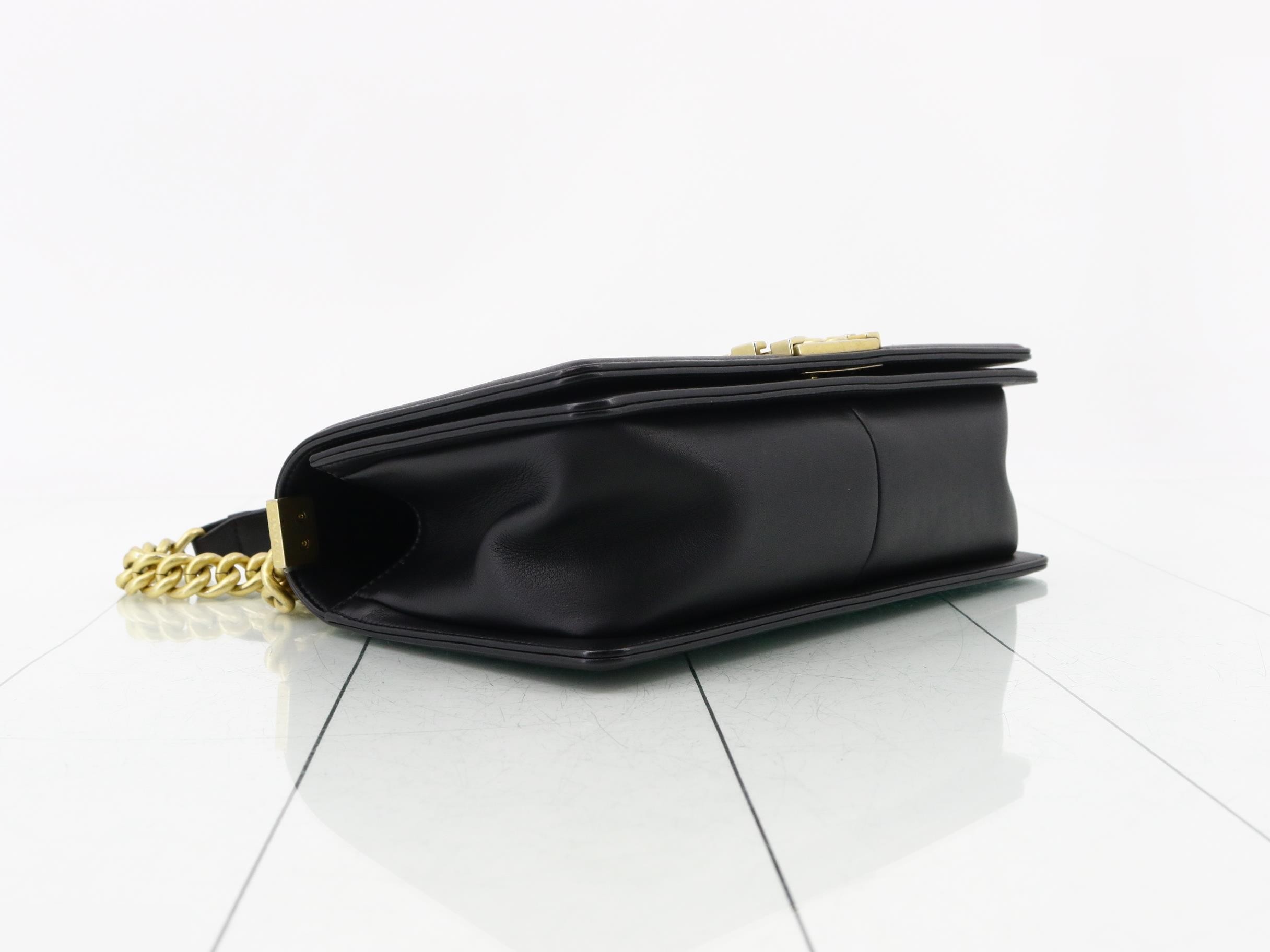 Boy Chanel lambskin black with gold hardware — view 5