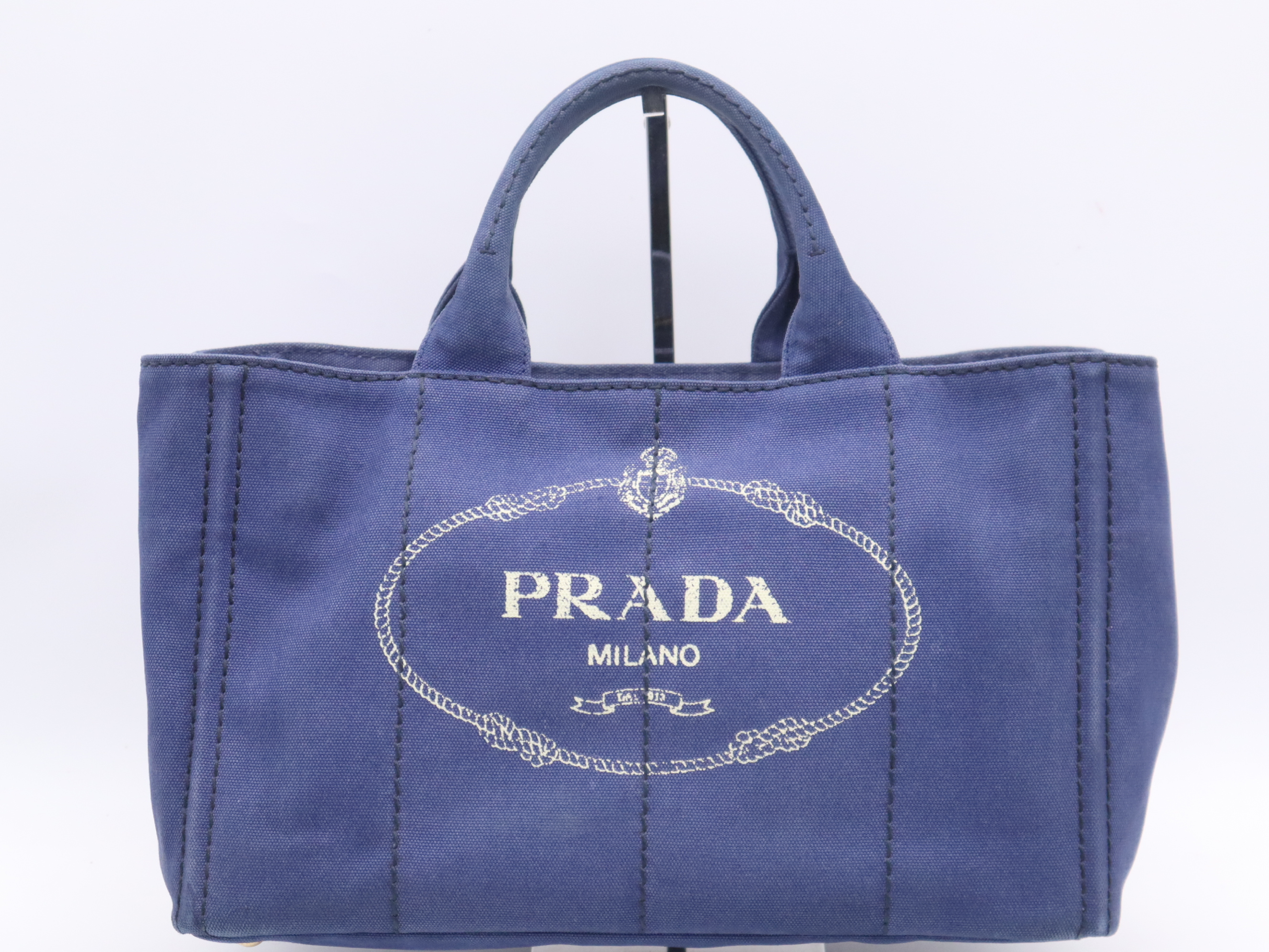 1BG439 Denim Canapa Tote Bag Blue Gold Hardware Tote Bag