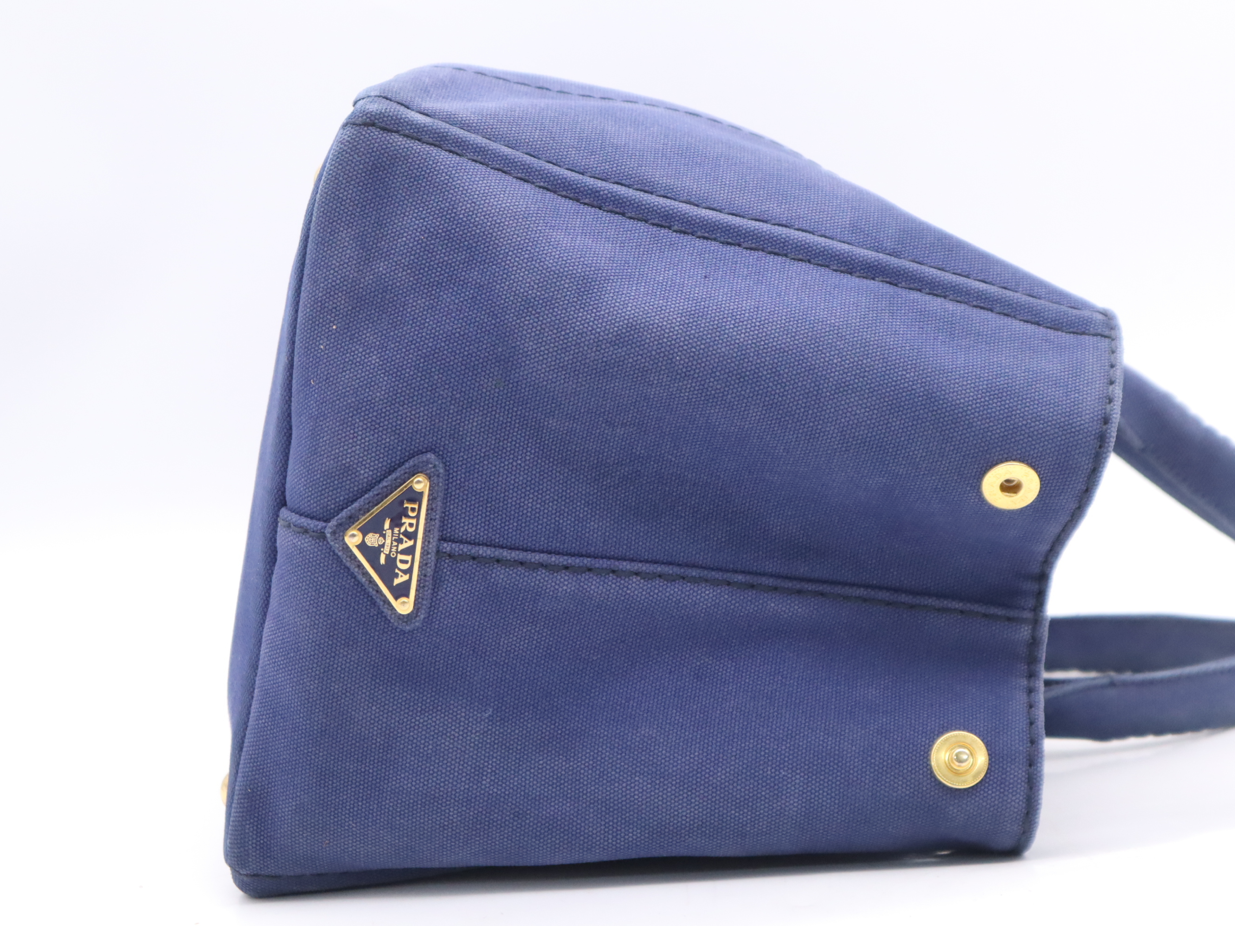 1BG439 Denim Canapa Tote Bag Blue Gold Hardware Tote Bag — view 5