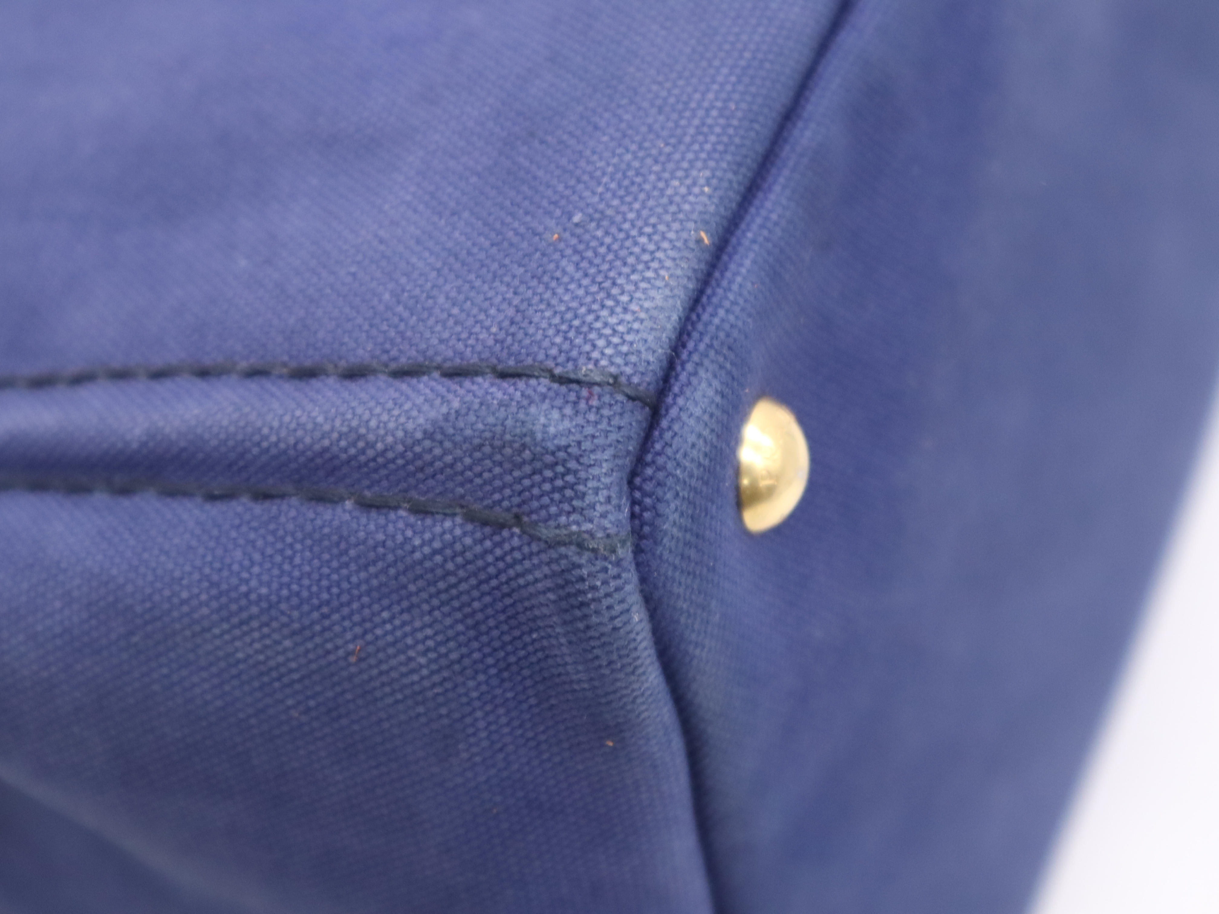 1BG439 Denim Canapa Tote Bag Blue Gold Hardware Tote Bag — view 9