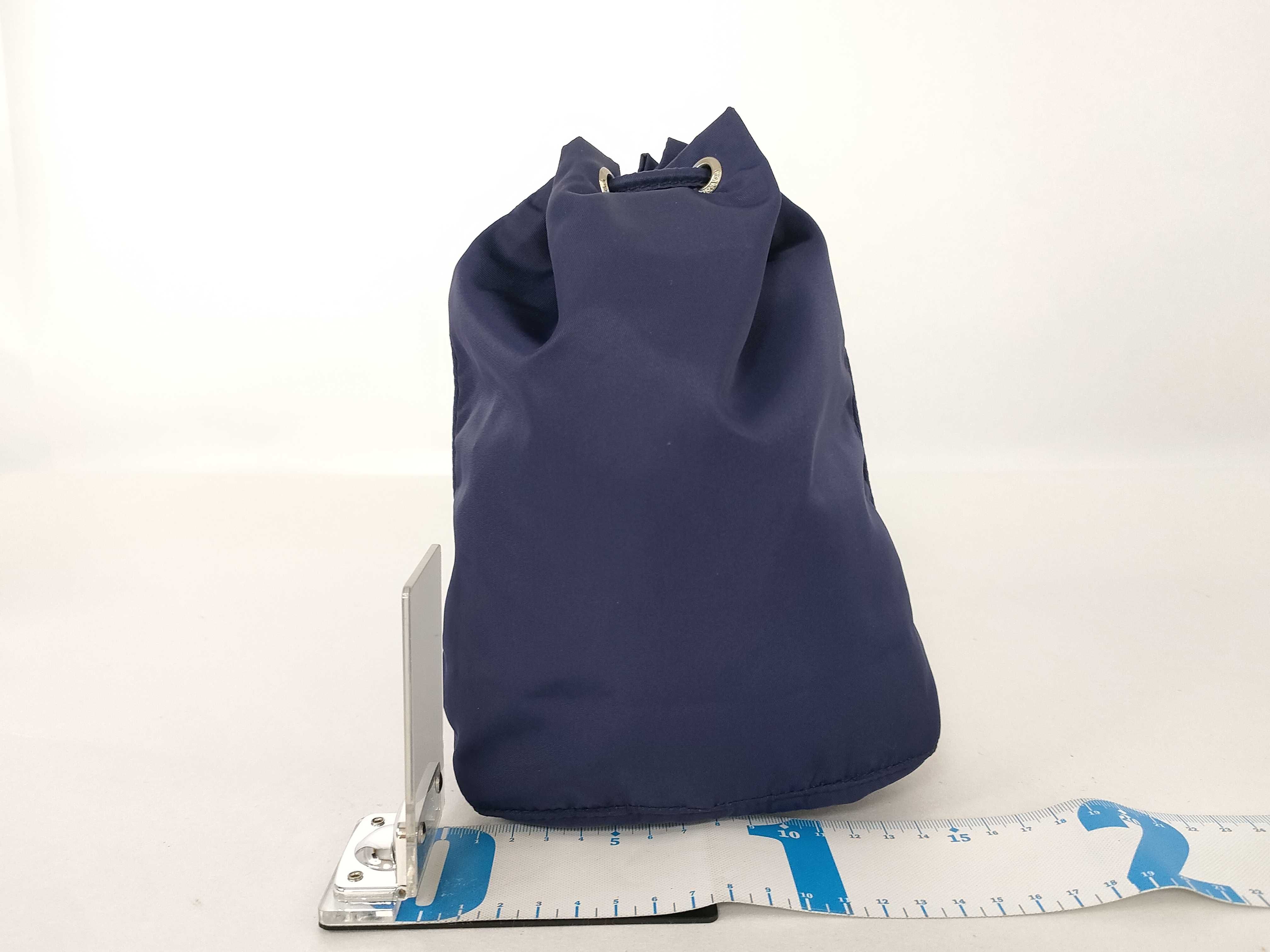 Nylon MV369 Plate Logo Pouch, Drawstring Type, Navy, Unused. — view 2