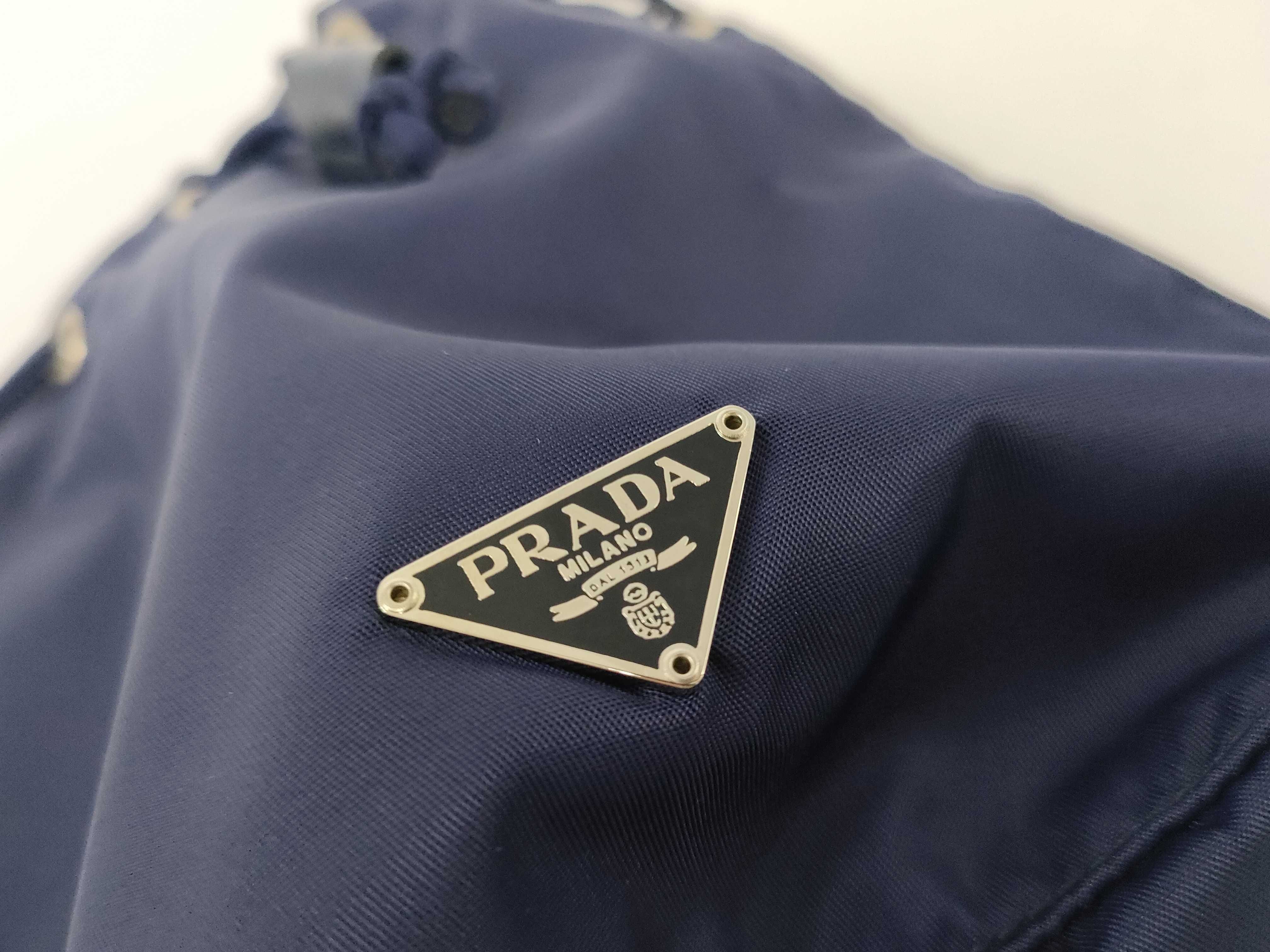 Nylon MV369 Plate Logo Pouch, Drawstring Type, Navy, Unused. — view 9