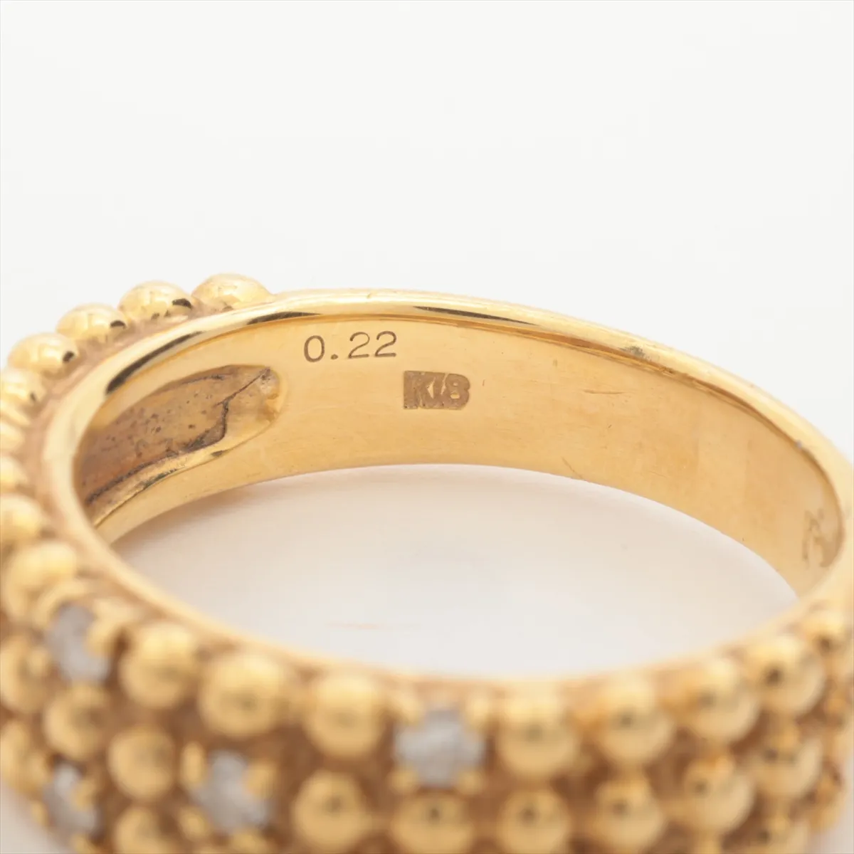 diamond ring, K18 (YG), 8.1g, 0.22g diamond. — view 3