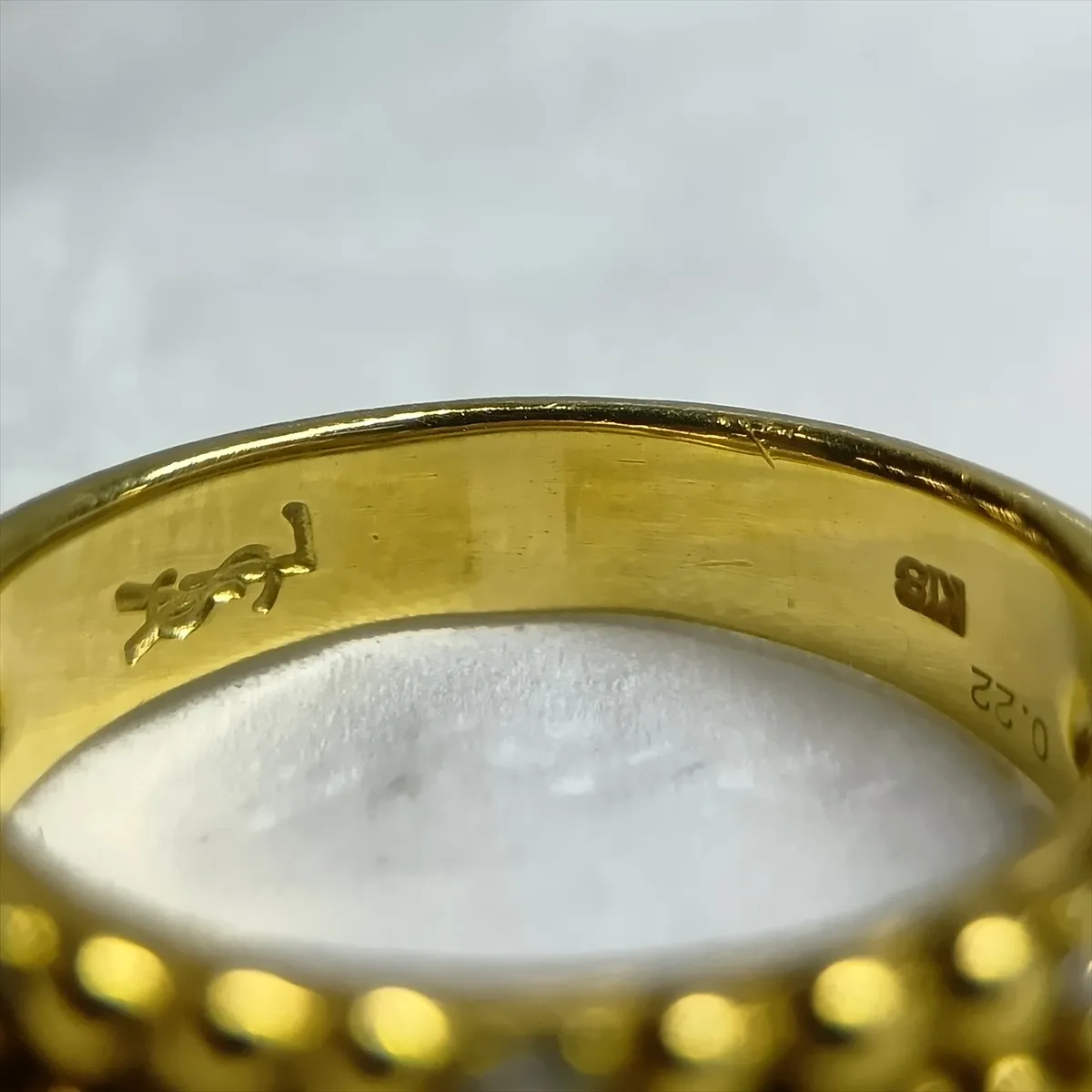 diamond ring, K18 (YG), 8.1g, 0.22g diamond. — view 5