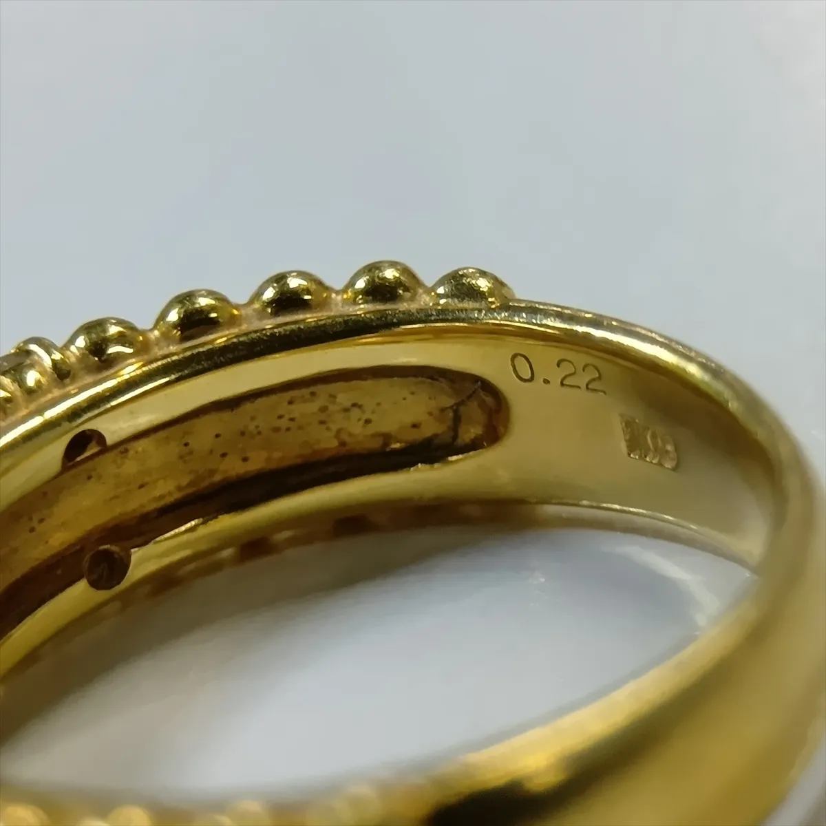 diamond ring, K18 (YG), 8.1g, 0.22g diamond. — view 7