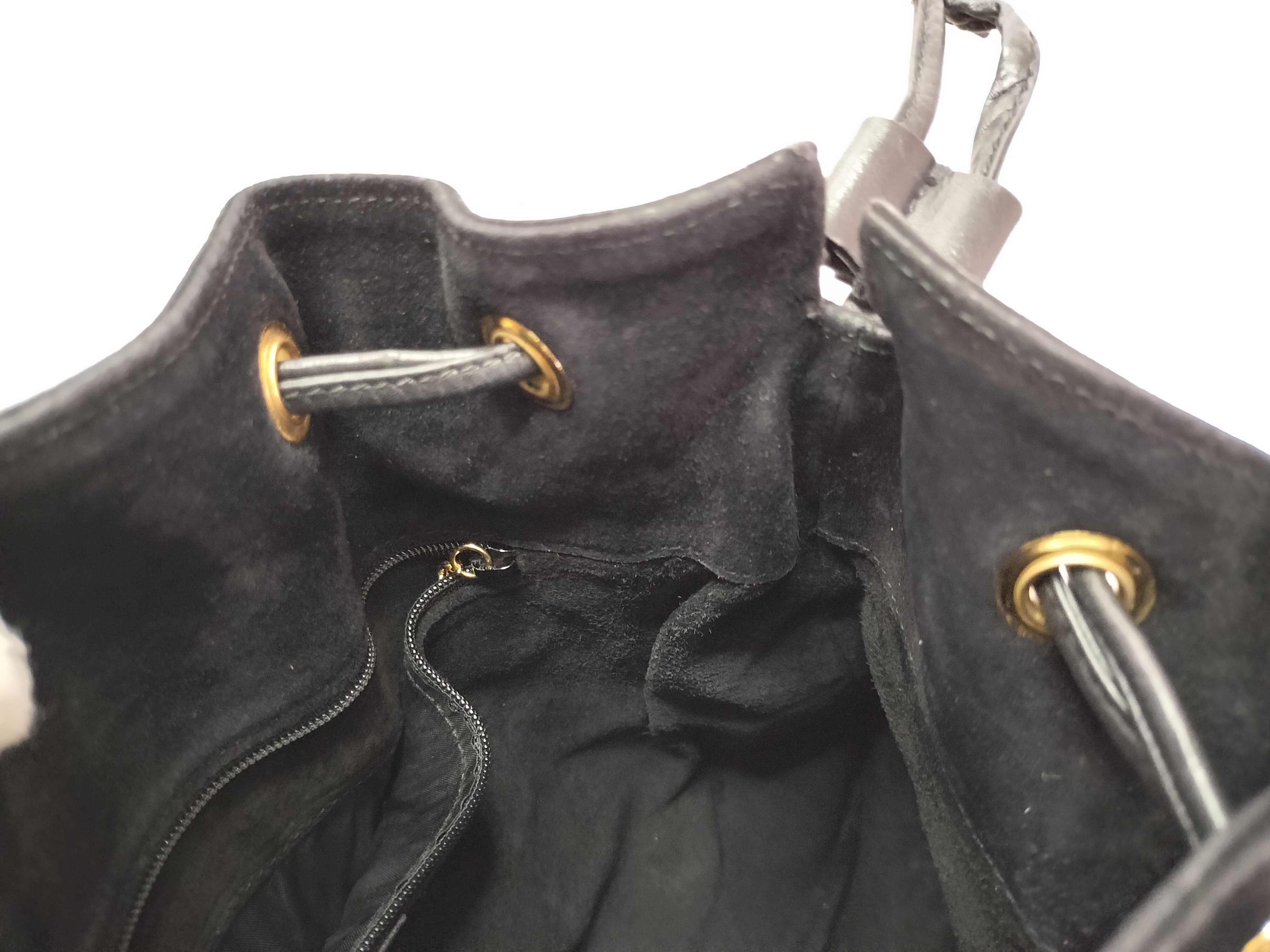 Suede Leather One-Shoulder Bag (Black) — view 11