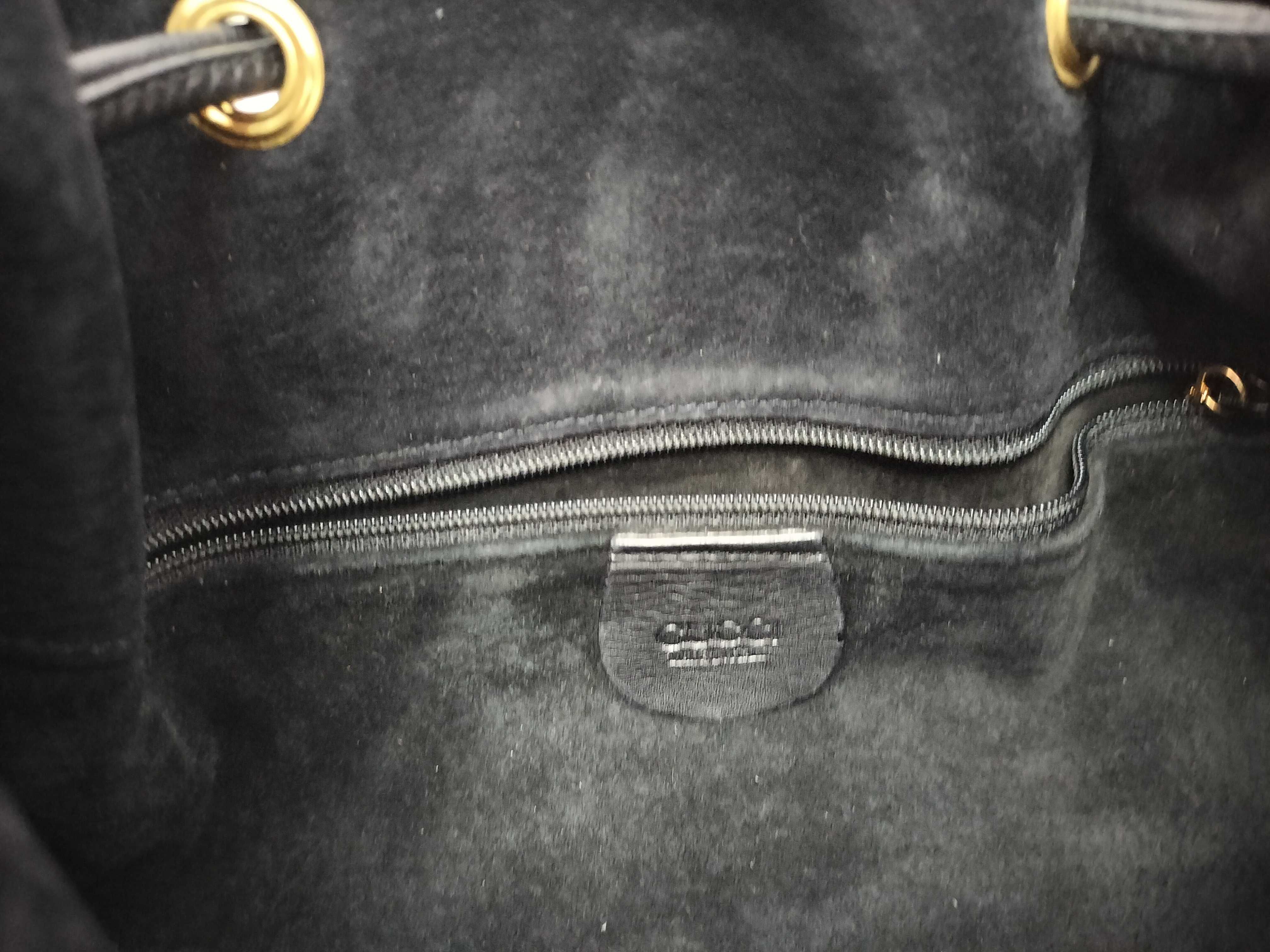 Suede Leather One-Shoulder Bag (Black) — view 12