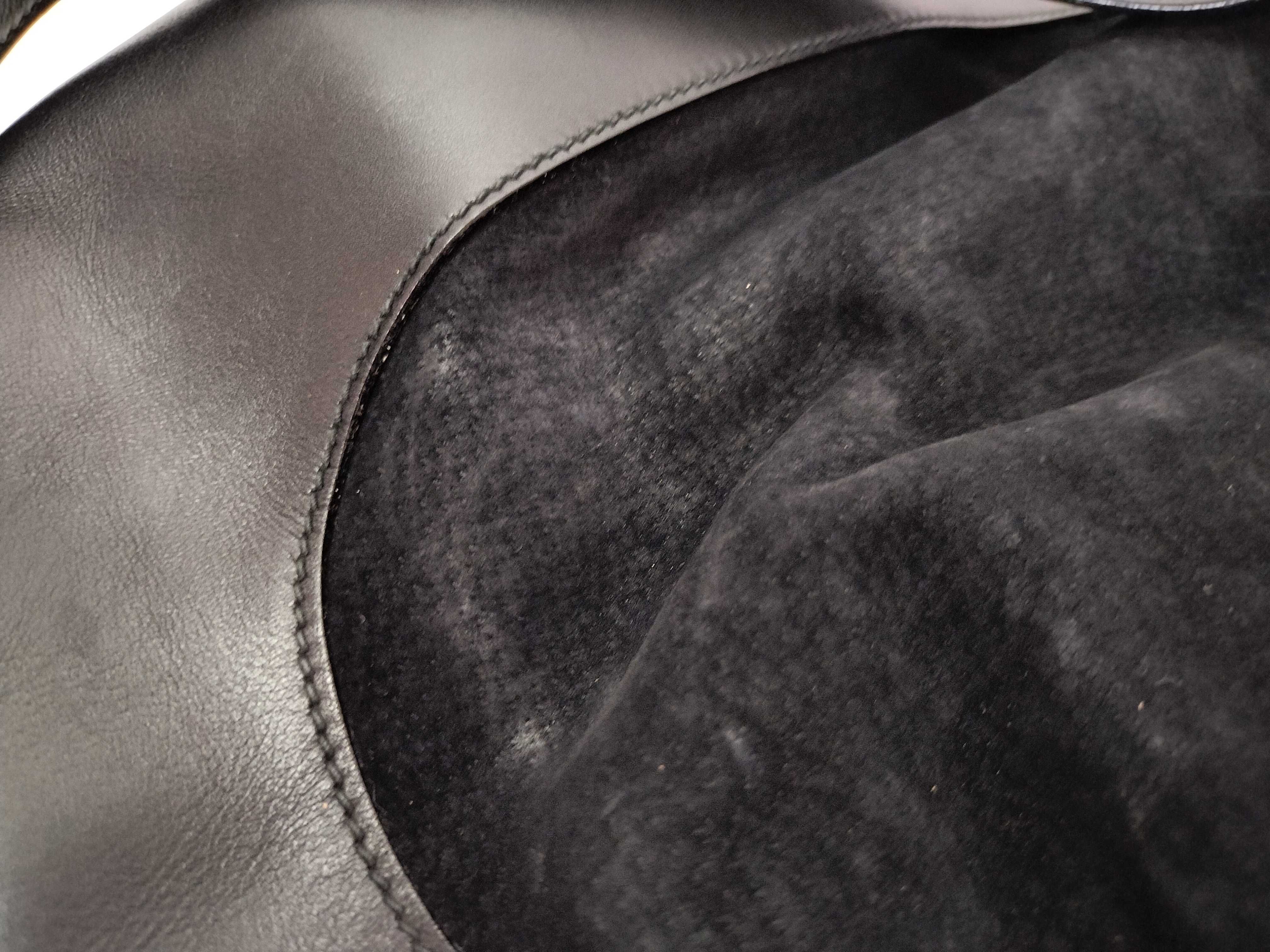 Suede Leather One-Shoulder Bag (Black) — view 15