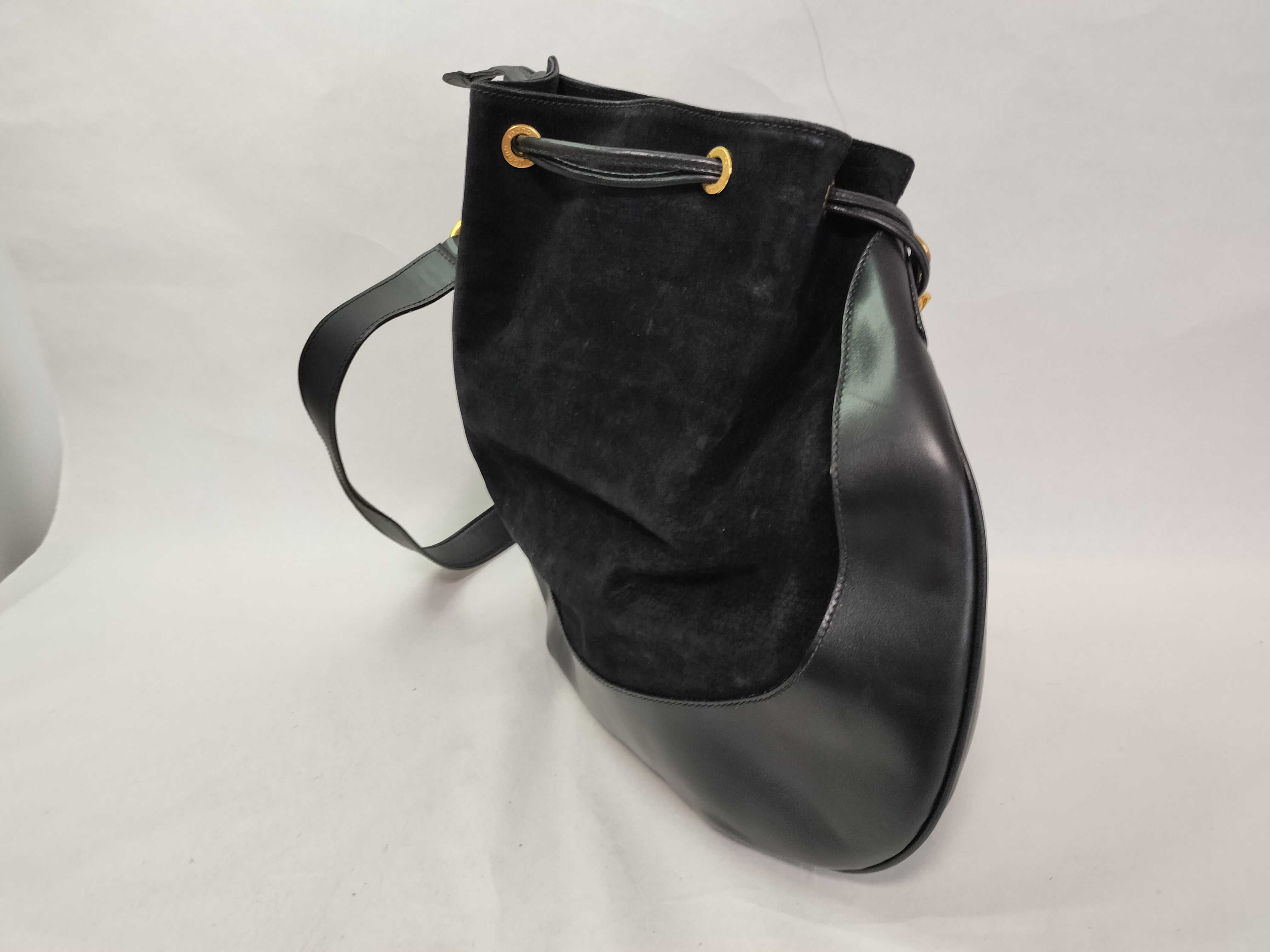 Suede Leather One-Shoulder Bag (Black) — view 3