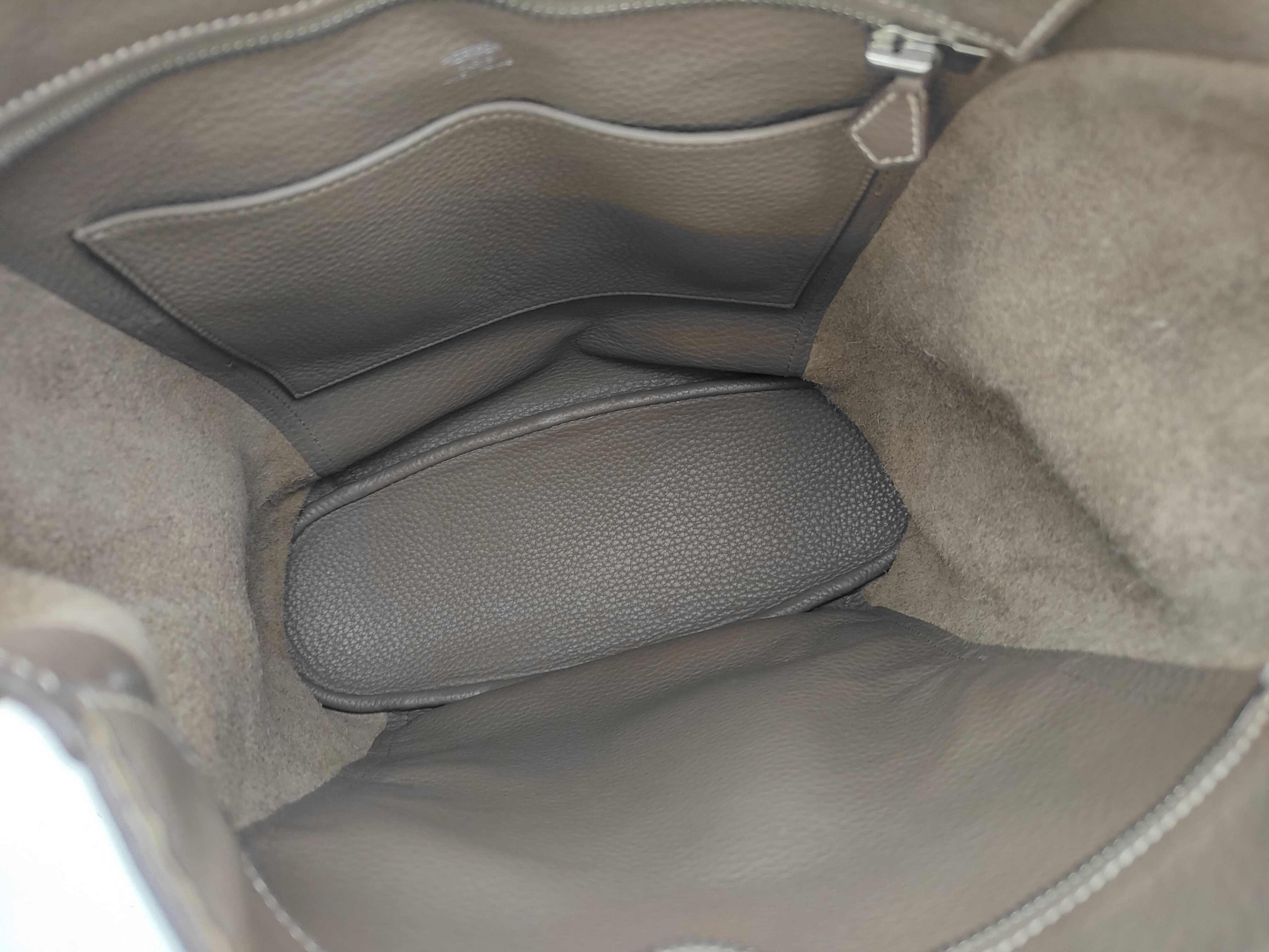 Good News GM Shoulder Bag, Taurillon Clemence Leather, Etoupe, Silver Hardware, L Stamp — view 8