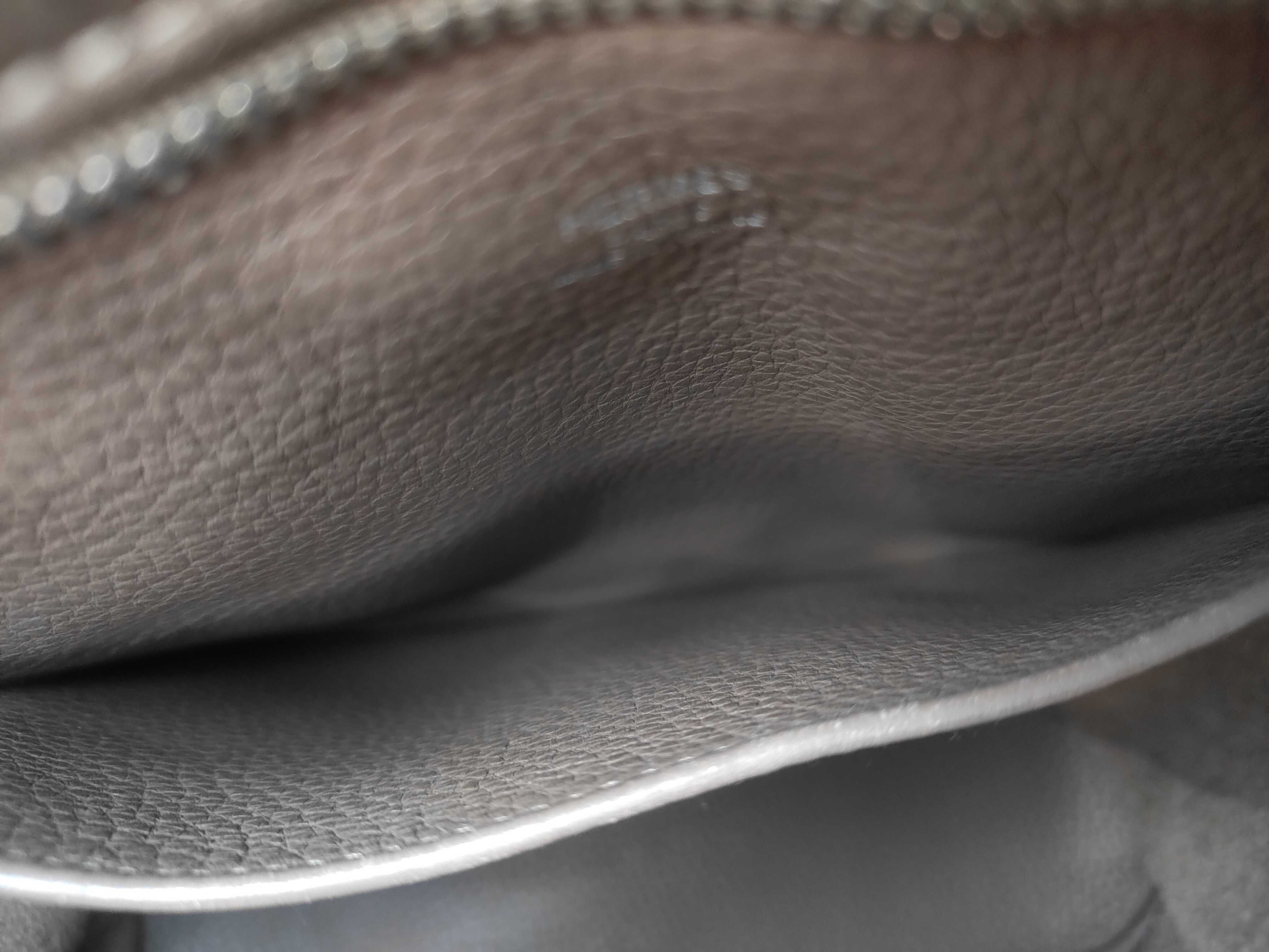 Good News GM Shoulder Bag, Taurillon Clemence Leather, Etoupe, Silver Hardware, L Stamp — view 9
