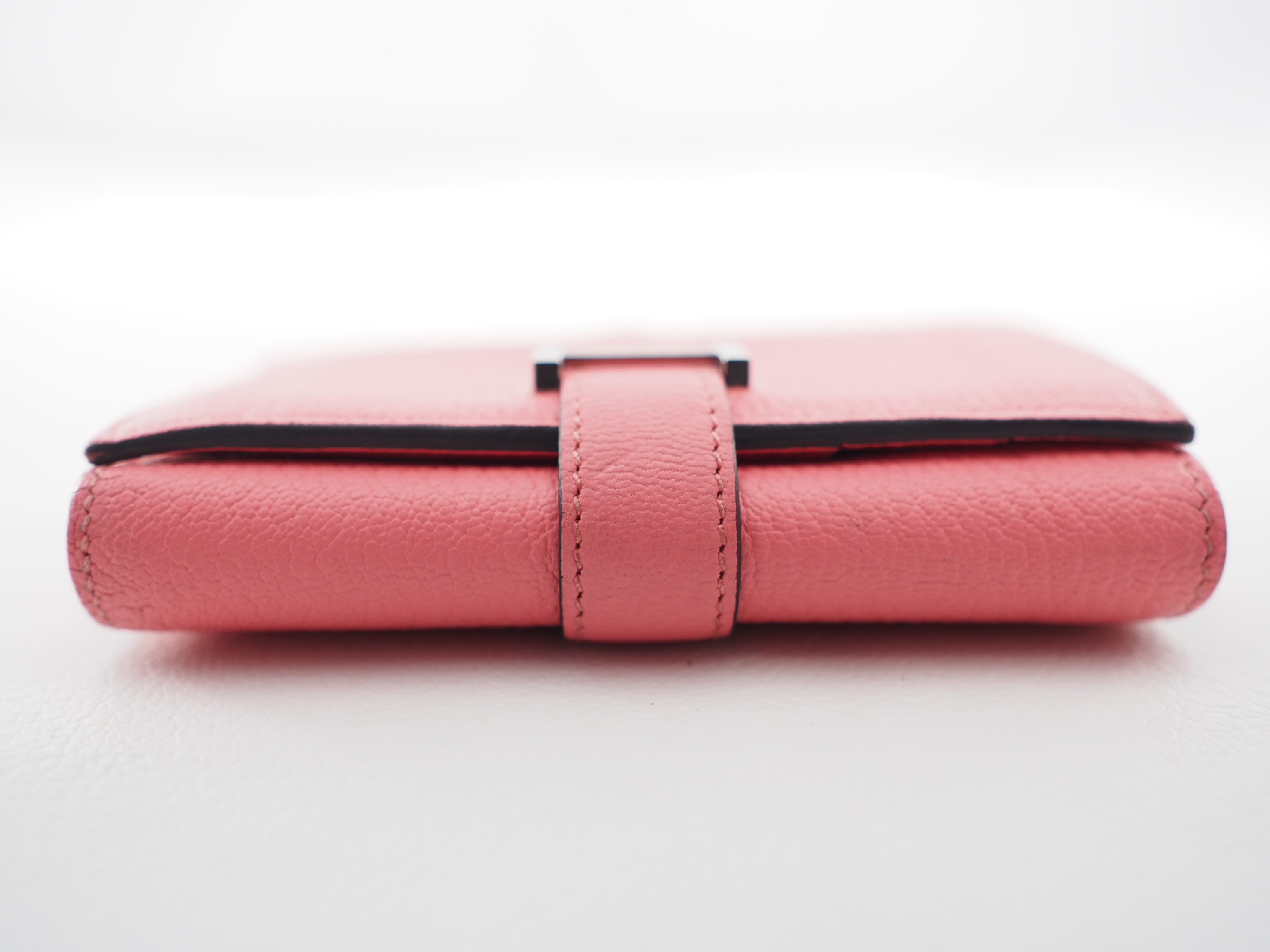 (Hermes) 2024 Bearn Combination Chevre Mysore Rose Azalee Silver Hardware W Stamp Wallet — view 4