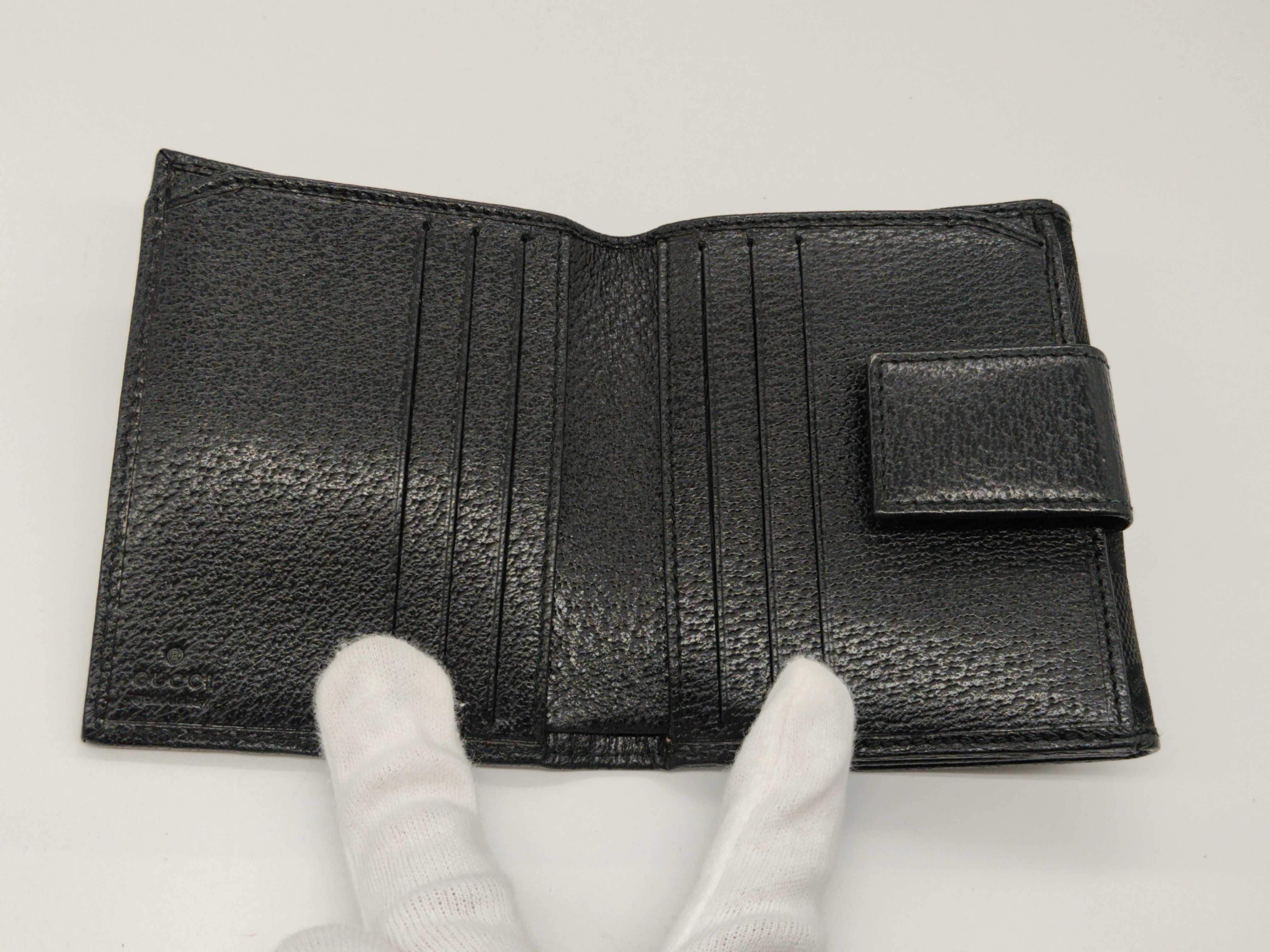 112716GG Canvas Bi-fold Wallet, Black — view 12
