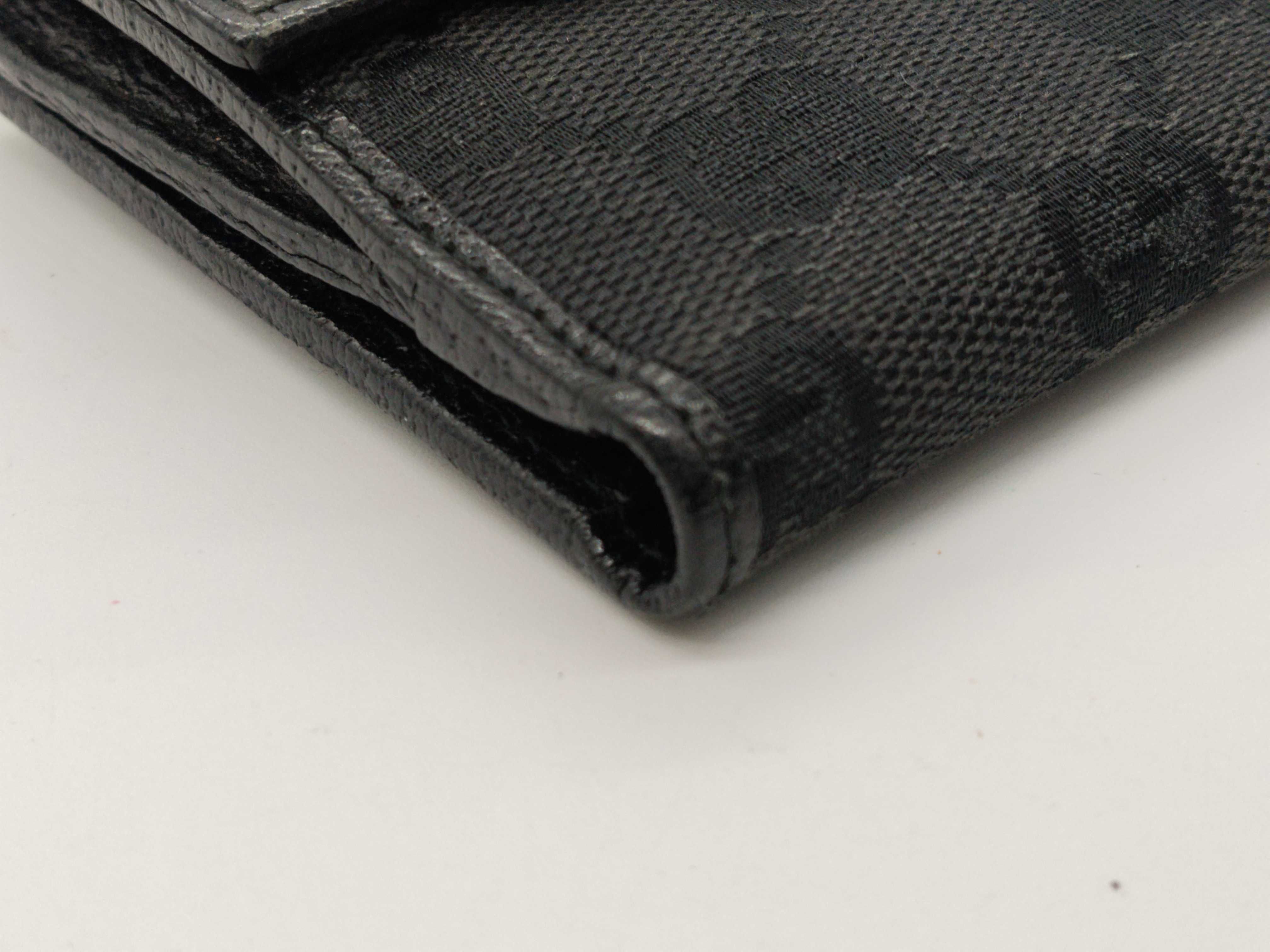 112716GG Canvas Bi-fold Wallet, Black — view 3