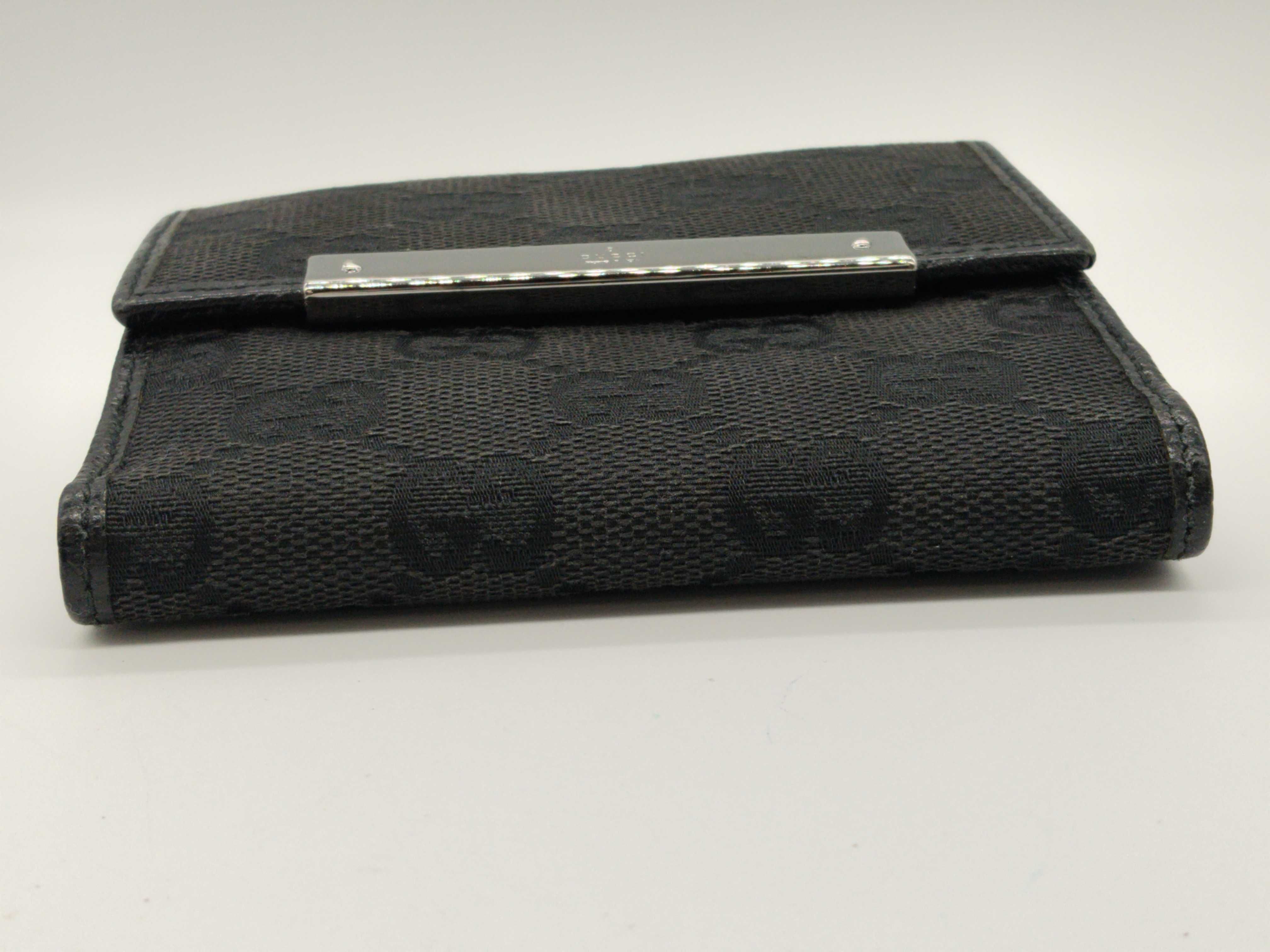 112716GG Canvas Bi-fold Wallet, Black — view 4