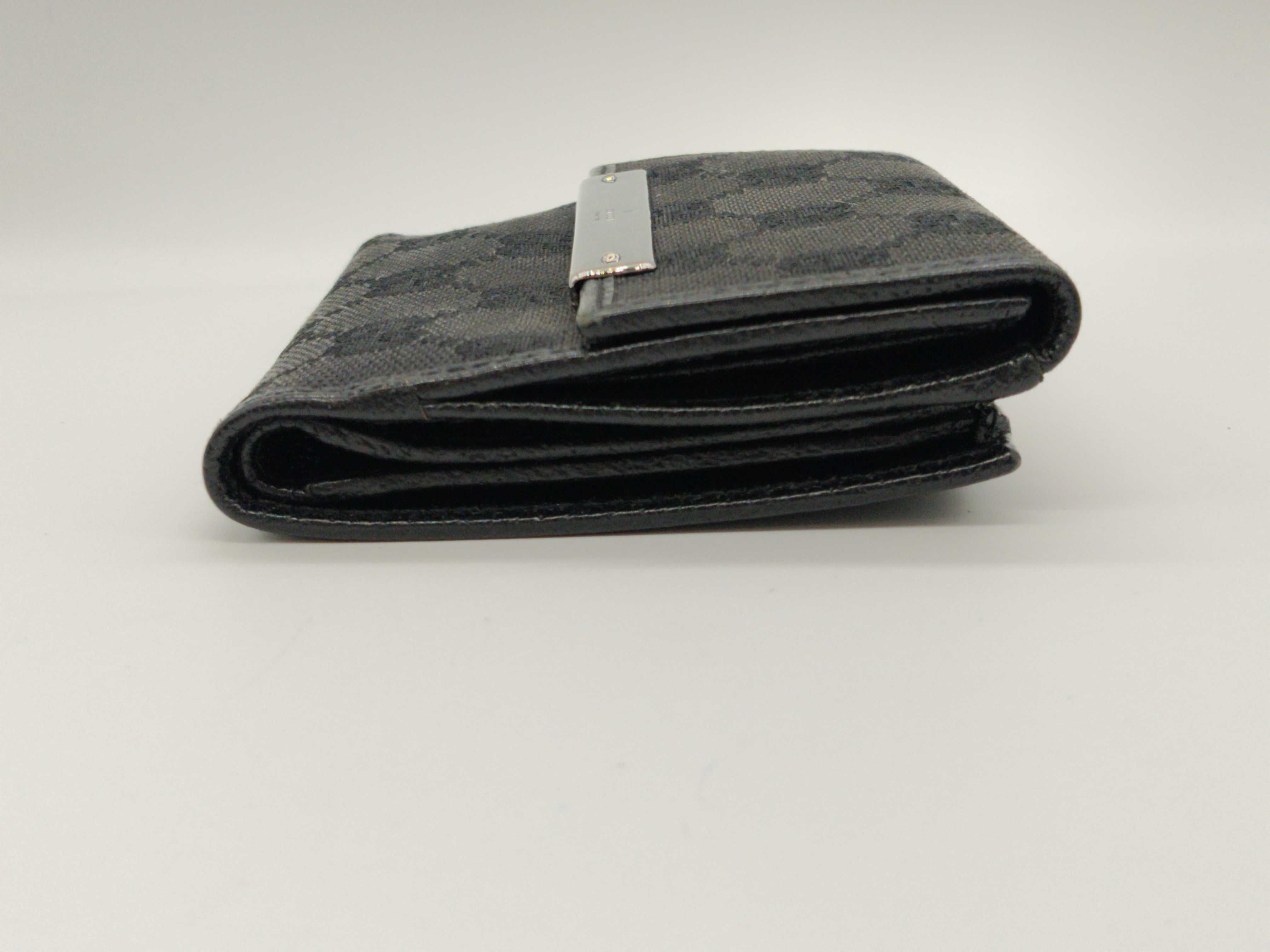 112716GG Canvas Bi-fold Wallet, Black — view 5