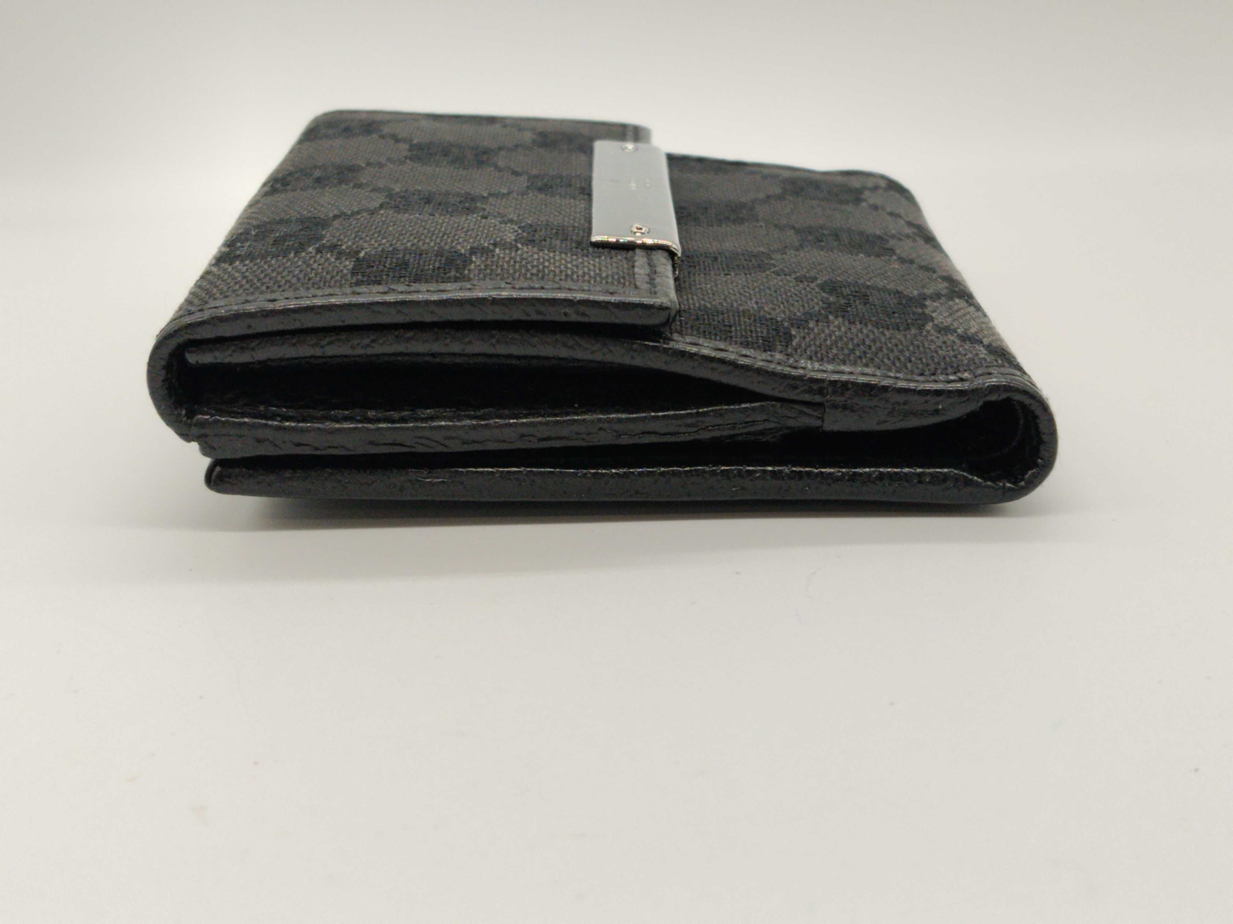 112716GG Canvas Bi-fold Wallet, Black — view 7