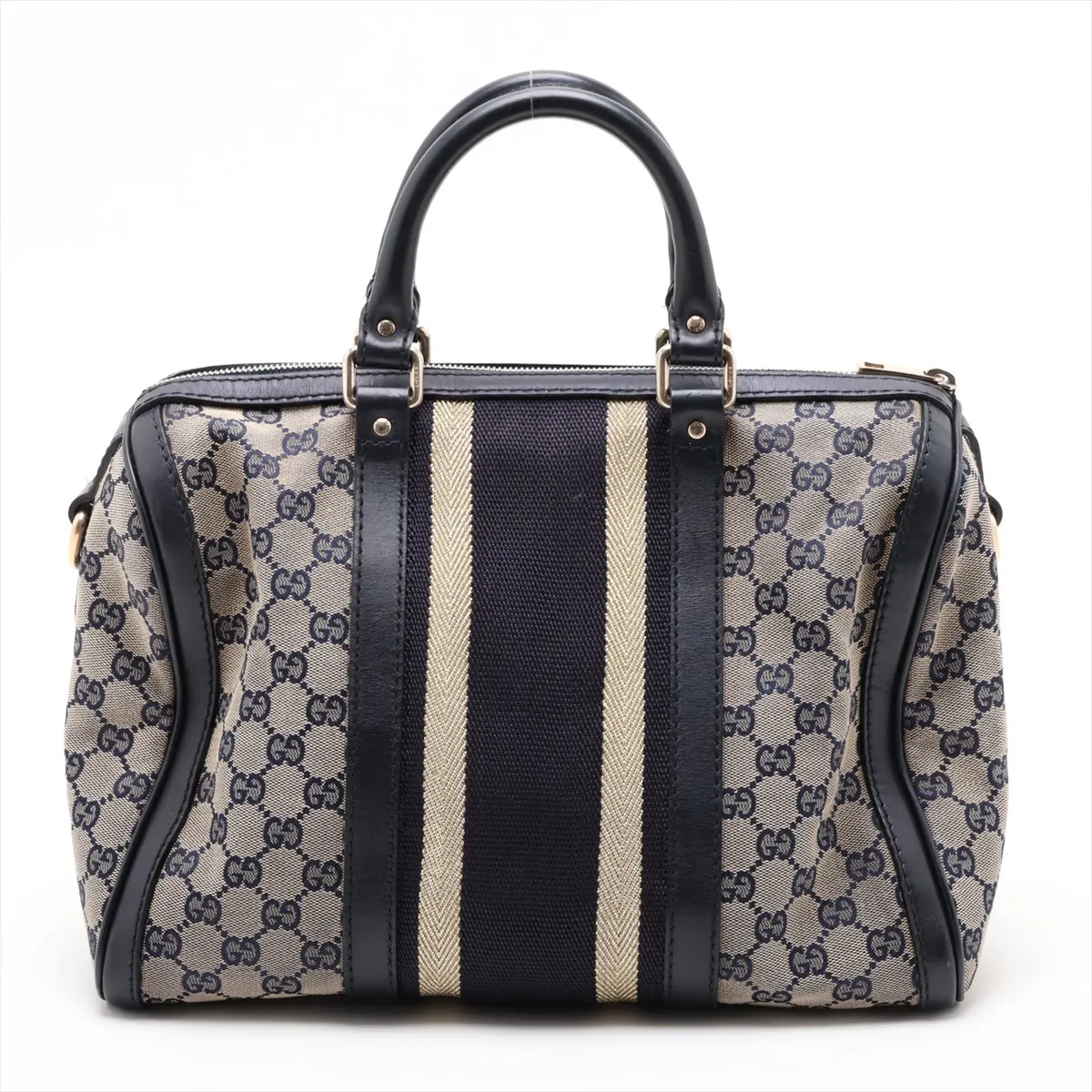 GG Canvas x Leather 2-Way Handbag Navy 247205 — view 2